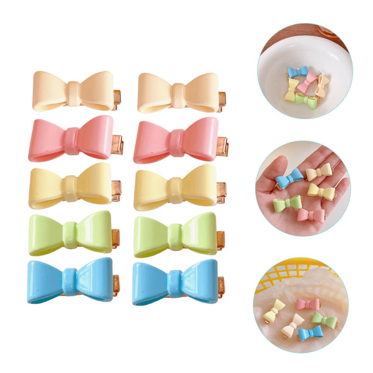 Minkissy 10pcs Hair Clips for Girls - Cute Toddler Hair Bows, Barrettes & Hairpins - Metal Hair Accessories for Kids, Students (Sweet & Stylish) - Perfect for School, Parties & Everyday Wear