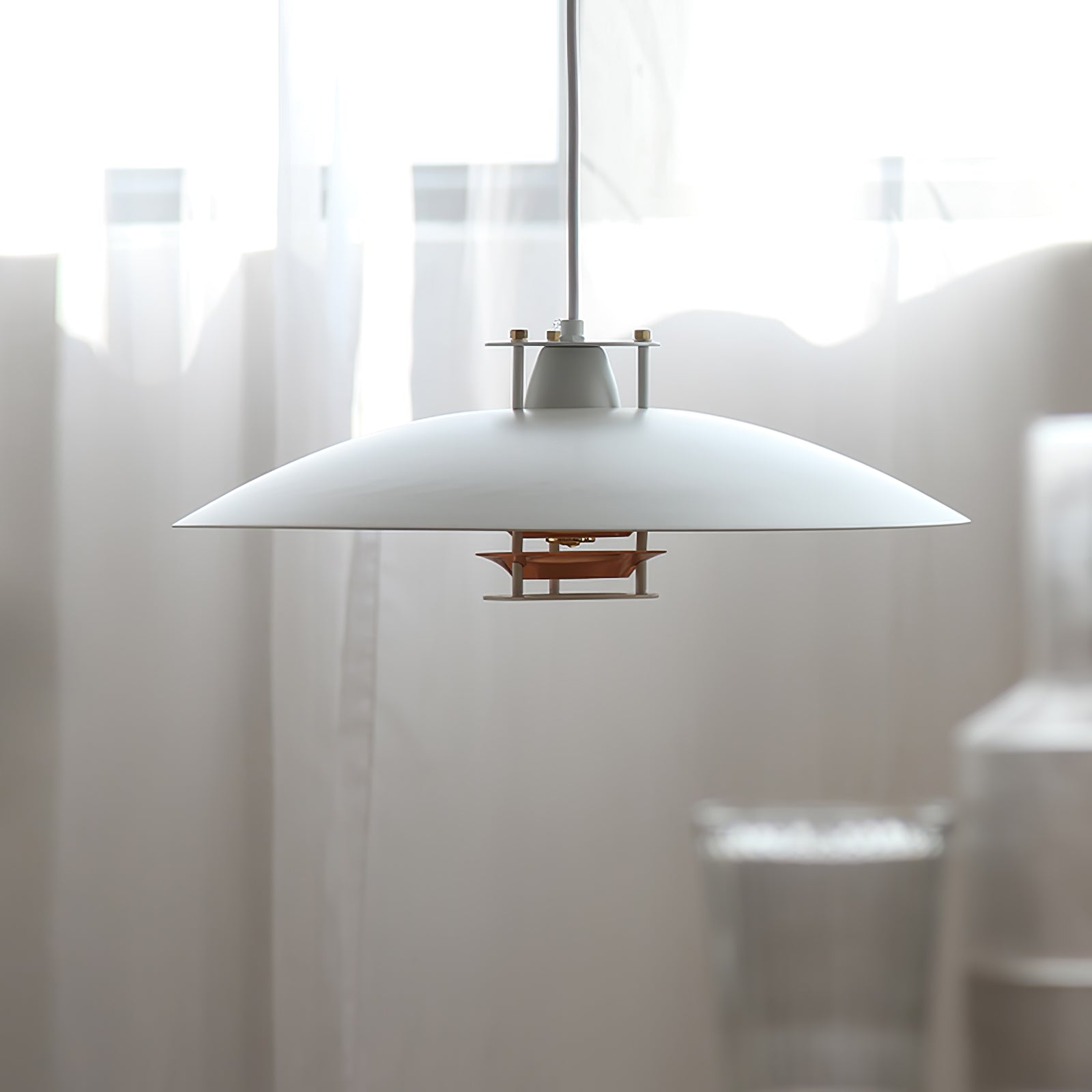 JL 341 Modern Glass Pendant Light - Elegant Hanging Fixture for Kitchen Island, Dining Room & Bedroom Lighting - Dimmable LED Chandelier for Home Decor