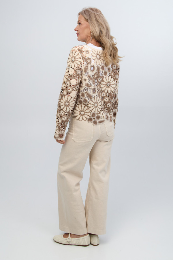 Elegant Flower Lace Crochet Jacket for Women - Boho Chic Summer Cover Up - Perfect for Beach, Wedding & Date Night Outfits