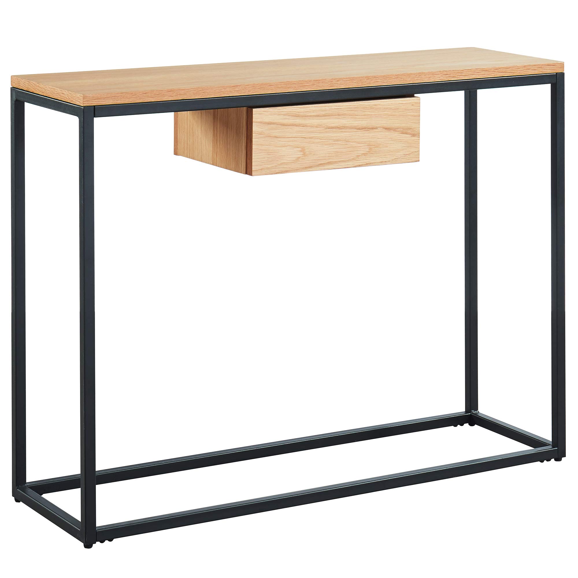 Modern Oak Console Table with Drawers - Elegant Sofa & Hallway Entryway Furniture for Living Room, Bedroom, or Foyer Decor
