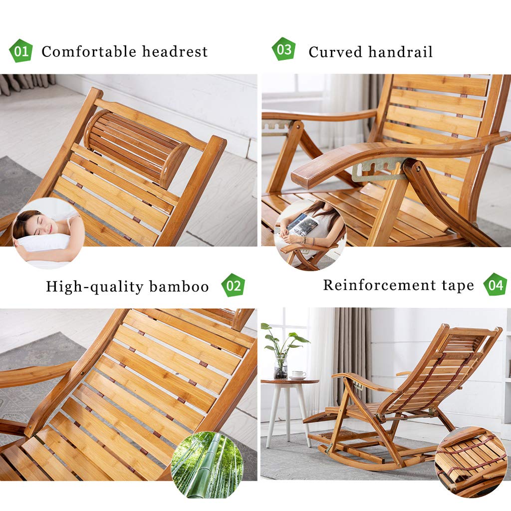 Premium High Back Zero Gravity Recliner Chair - 200kg Weight Capacity Bamboo Folding Sun Lounger with Comfortable Cotton Pad | Perfect for Backyard Relaxation, Beach Camping & Patio Lounging