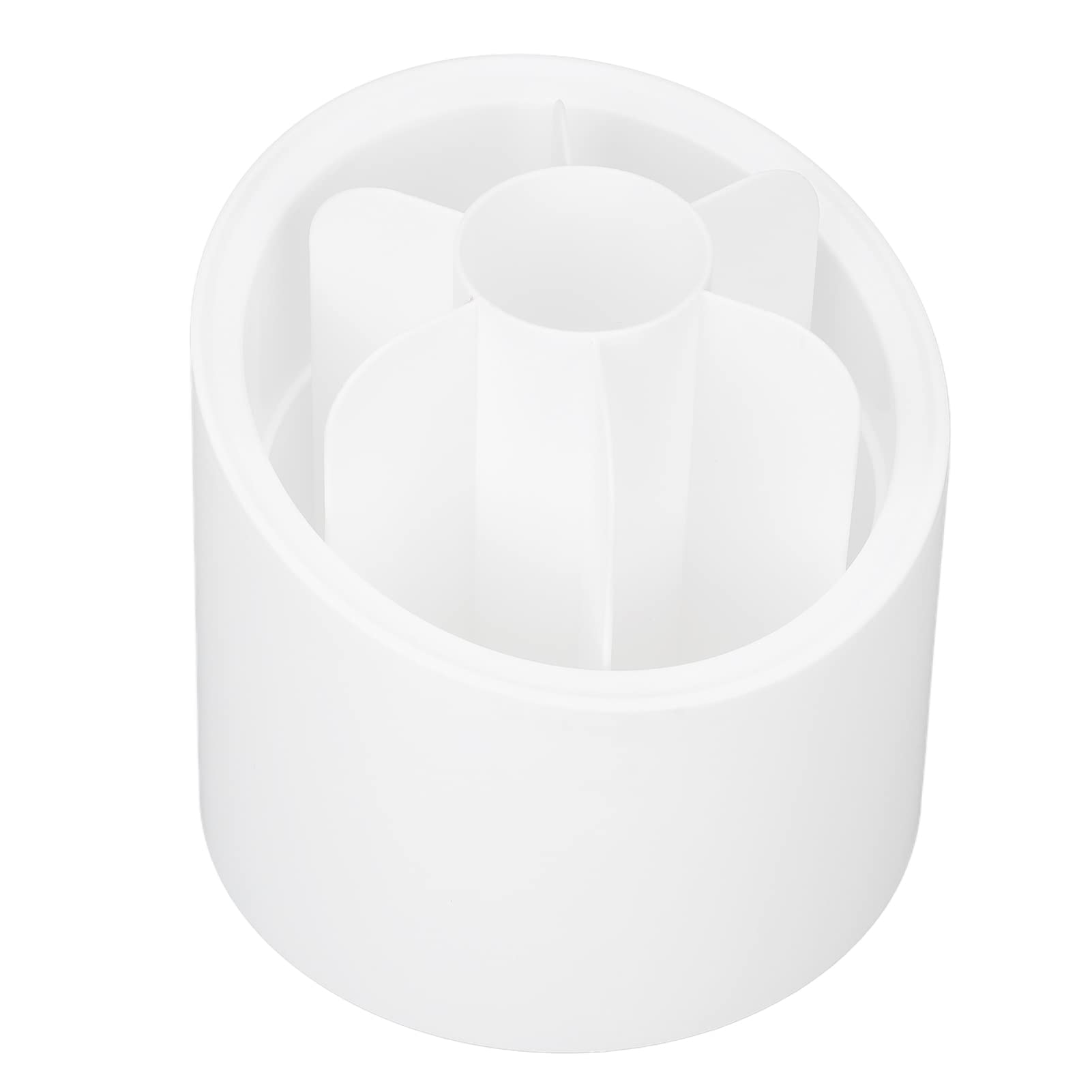 EXCLUZO Clear Makeup Brush Organizer - 360° Rotating Cosmetic Brush Holder with Dustproof Cover for Bedroom & Vanity | Perfect for Travel & Home Storage