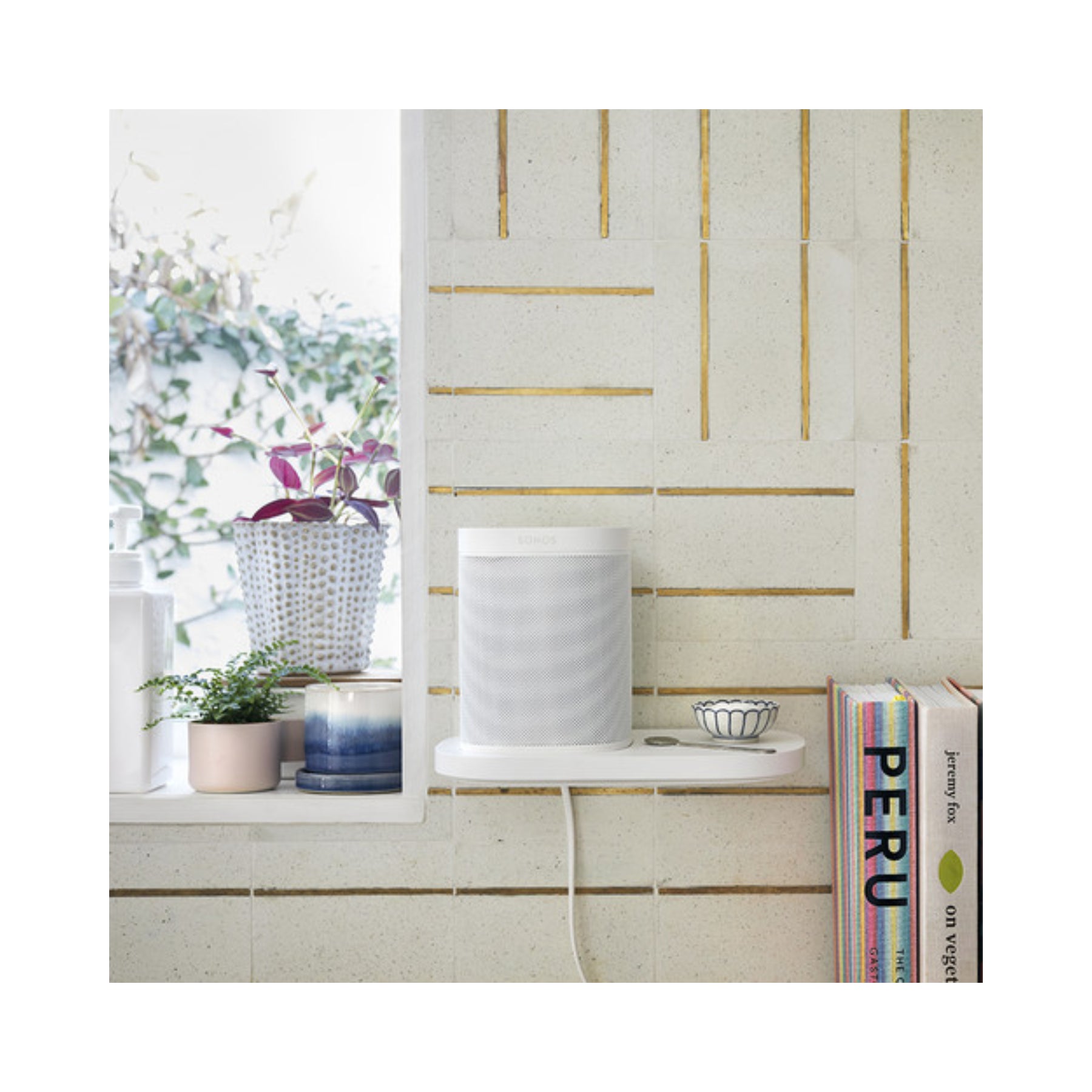 Sonos One & One SL Wall Mount Shelf - Secure Speaker Holder for Home & Office - Perfect for Living Room, Bedroom, or Kitchen Audio Setup
