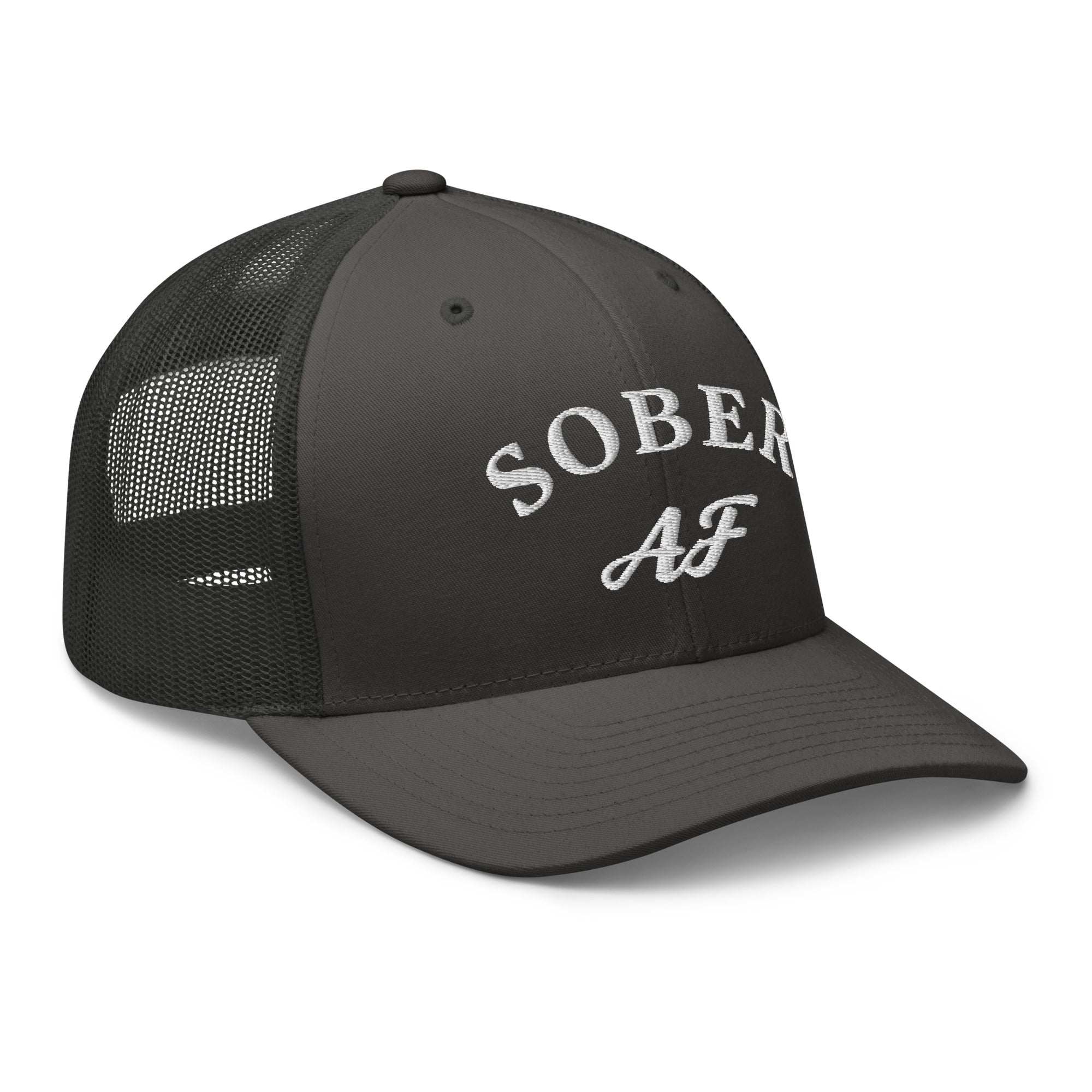 Sober AF Embroidered Trucker Hat - Funny Novelty Baseball Cap for Men & Women - Perfect for Parties, Festivals, and Everyday Wear