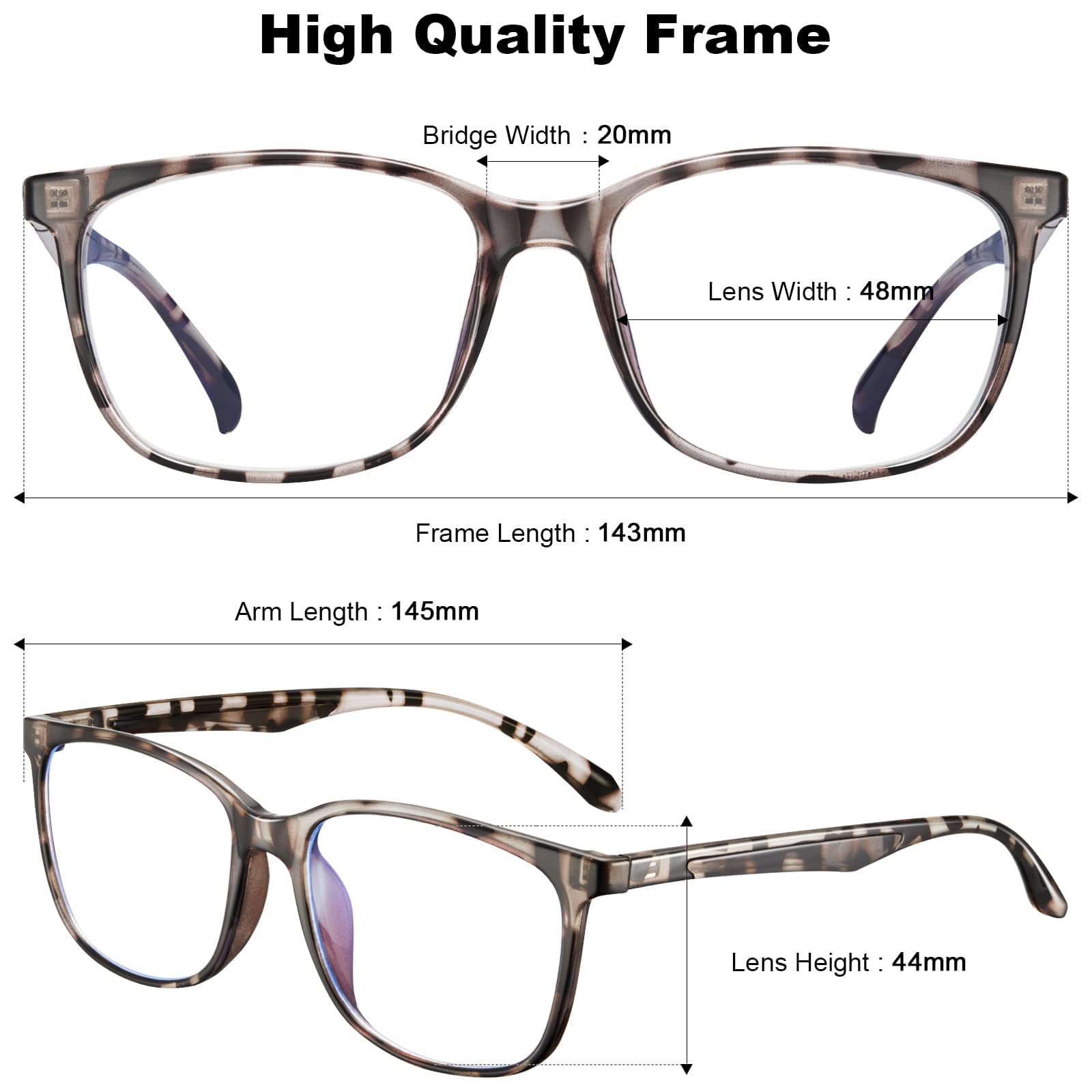 CARFIA Blue Light Blocking Glasses for Women & Men - Anti Eyestrain Computer Gaming Glasses with Case - Lightweight UV Protection Eyewear for Office, Gaming & Digital Screen Use