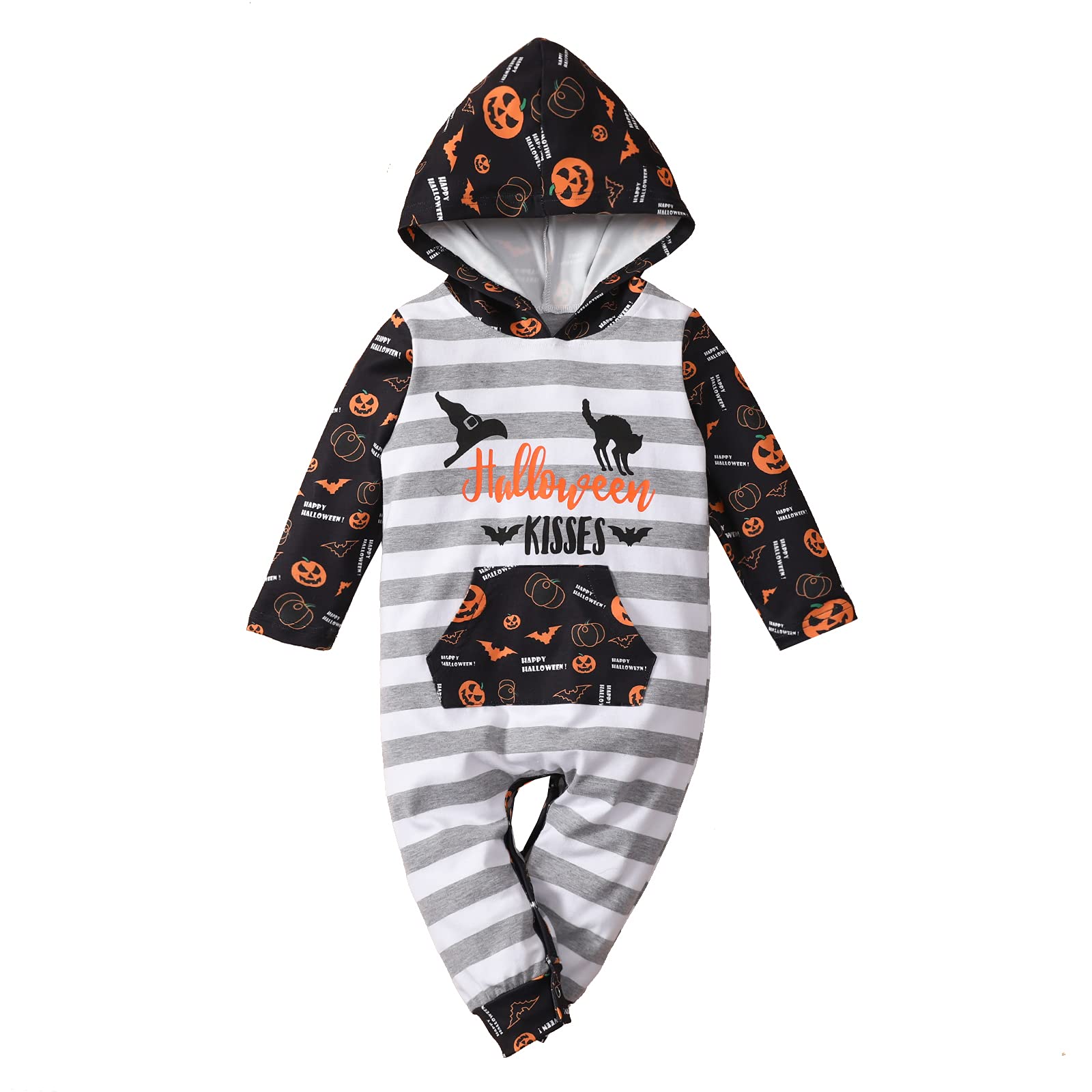 My 1st Halloween Baby Girl Hooded Jumpsuit Romper - Adorable Infant Halloween Costume Outfit for Girls | Perfect Halloween Gift for Babies & Toddlers | Great for Trick-or-Treating, Photo Shoots & Halloween Parties