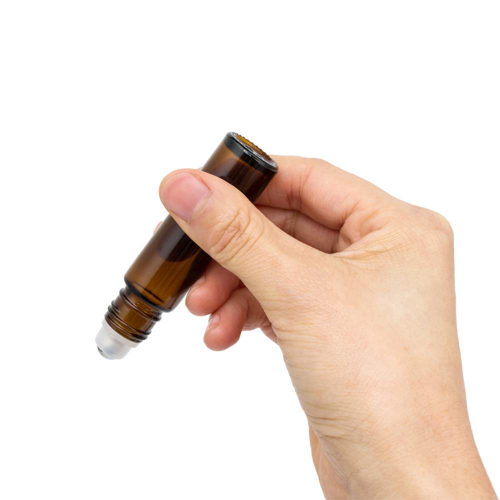 PHARCOS Classic Amber Glass Roll On Bottles with Black Cap - 10ml (Pack of 6) | Essential Oil Bottles, Perfume Roller, Aromatherapy & Lip Balm Container | Refillable, Leakproof, Eco-Friendly for Travel, Home & DIY Skincare