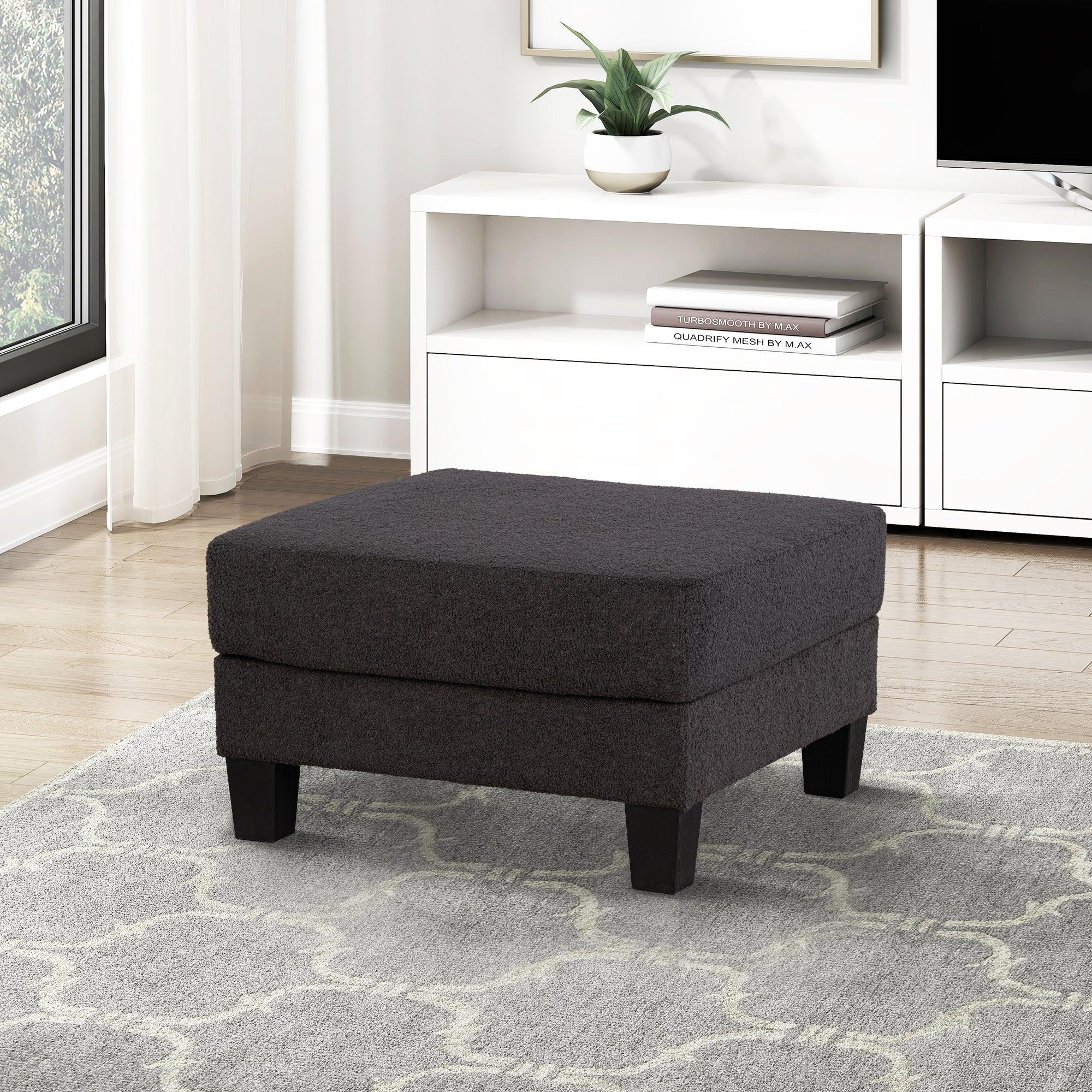 Dark Gray 3-Piece Sofa Set with Storage Ottoman & USB Charging - Modern Living Room Furniture for Small Spaces, Perfect for Apartments, Dorms and Cozy Homes