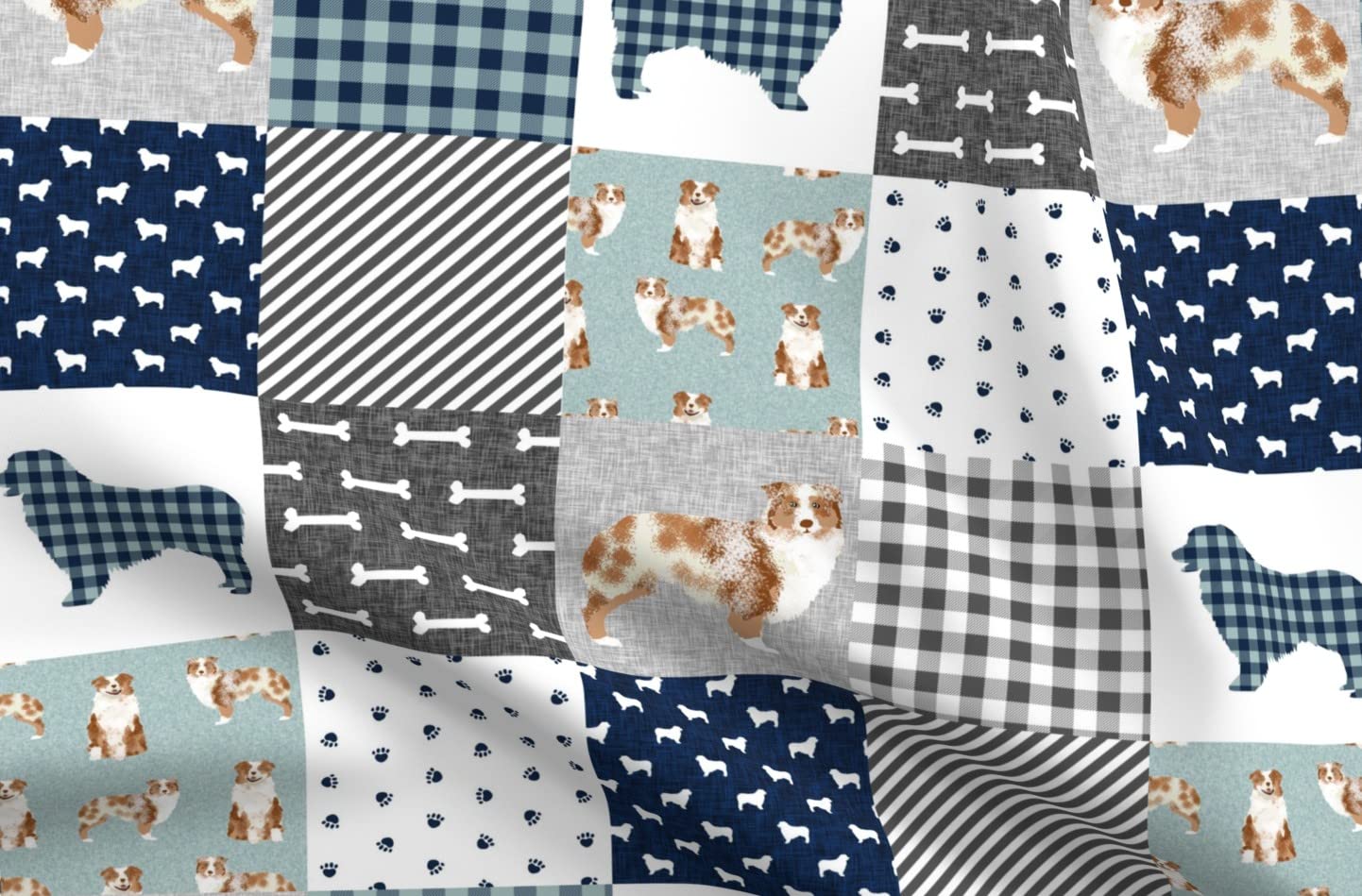 Australian Shepherd Red Pet Quilt Fabric - Printed Minky Fat Quarter for Baby Blankets, Quilt Backing & Nursery Decor | Soft Plush Material for Sewing Projects & DIY Crafts | Perfect for Dog Lovers & Home Decor
