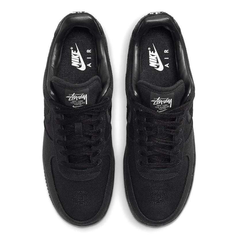 Nike Air Force 1 Low x Stussy Black Sneakers - Men's Streetwear Basketball Shoes for Casual Wear & Urban Fashion