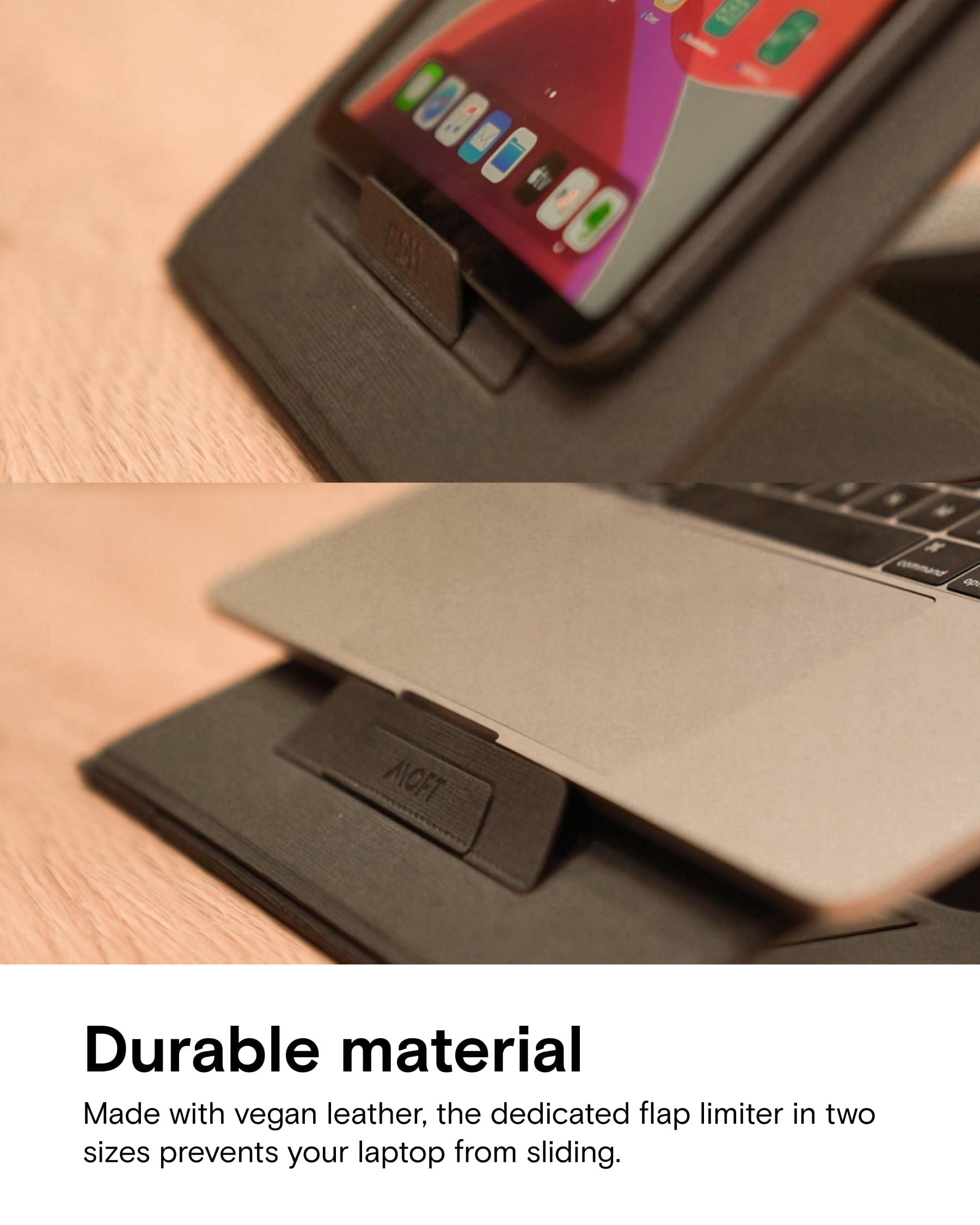 MOFT Z Foldable Laptop Stand - Slim Adjustable Laptop Riser for Desk with 4 Height Settings | Ergonomic Computer Holder for MacBook, Dell, HP (Up to 17