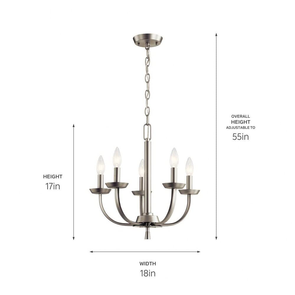 5-Light Traditional Simple Chandelier Light Fixture in Olde Bronze - Elegant Dining Room & Bedroom Ceiling Lighting for Home Decor
