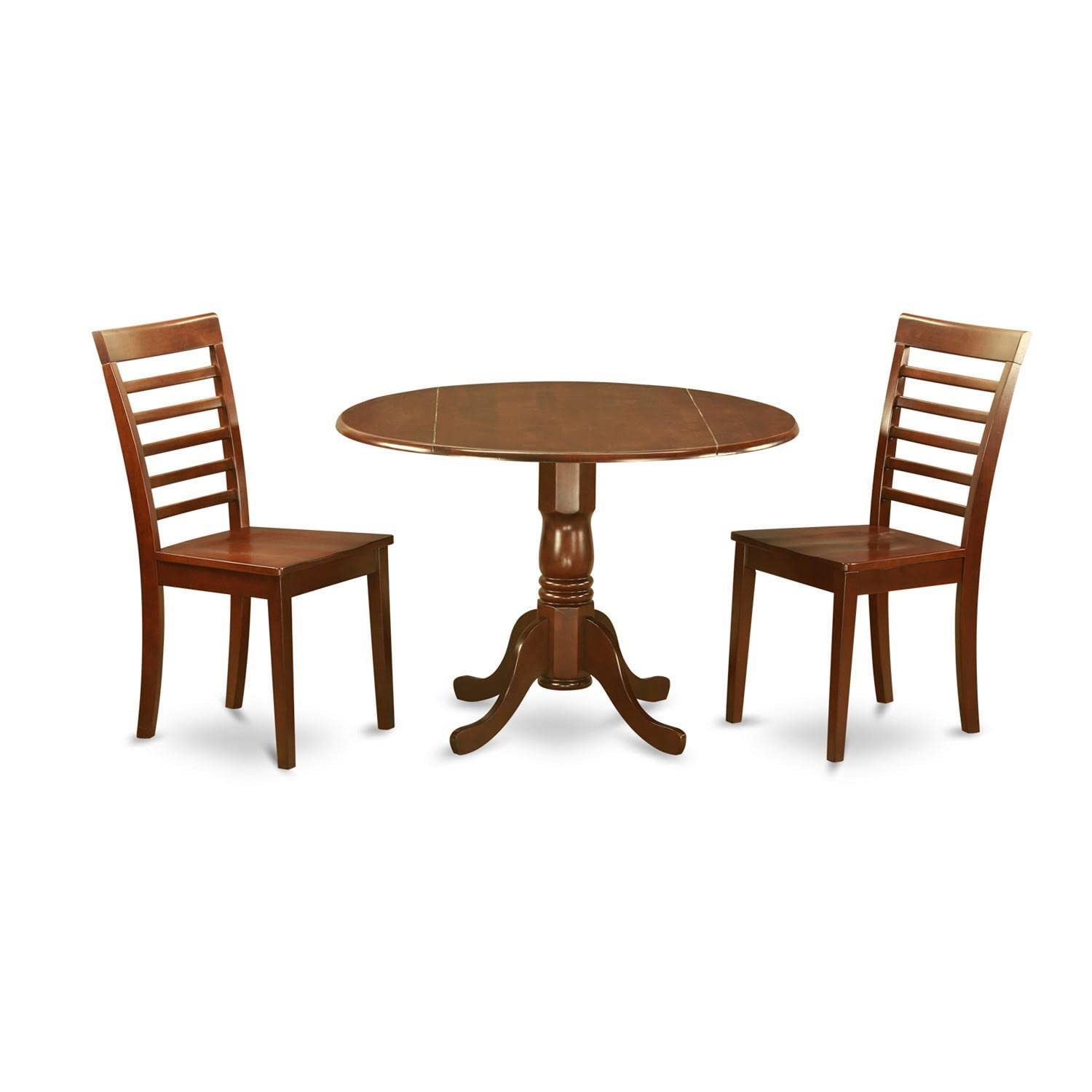 East West Furniture DLML3-MAH-W 3-Piece Modern Mahogany Dining Set - 42