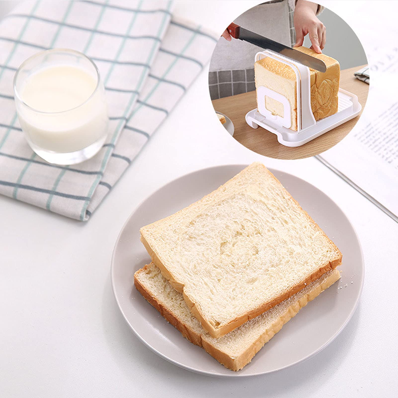 Adjustable Bread Slicer & Bagel Cutter - Manual Multi-Purpose Kitchen Tool for Perfect Bread, Meat & Vegetable Slices | Ideal for Home Baking, Meal Prep & Deli Cutting