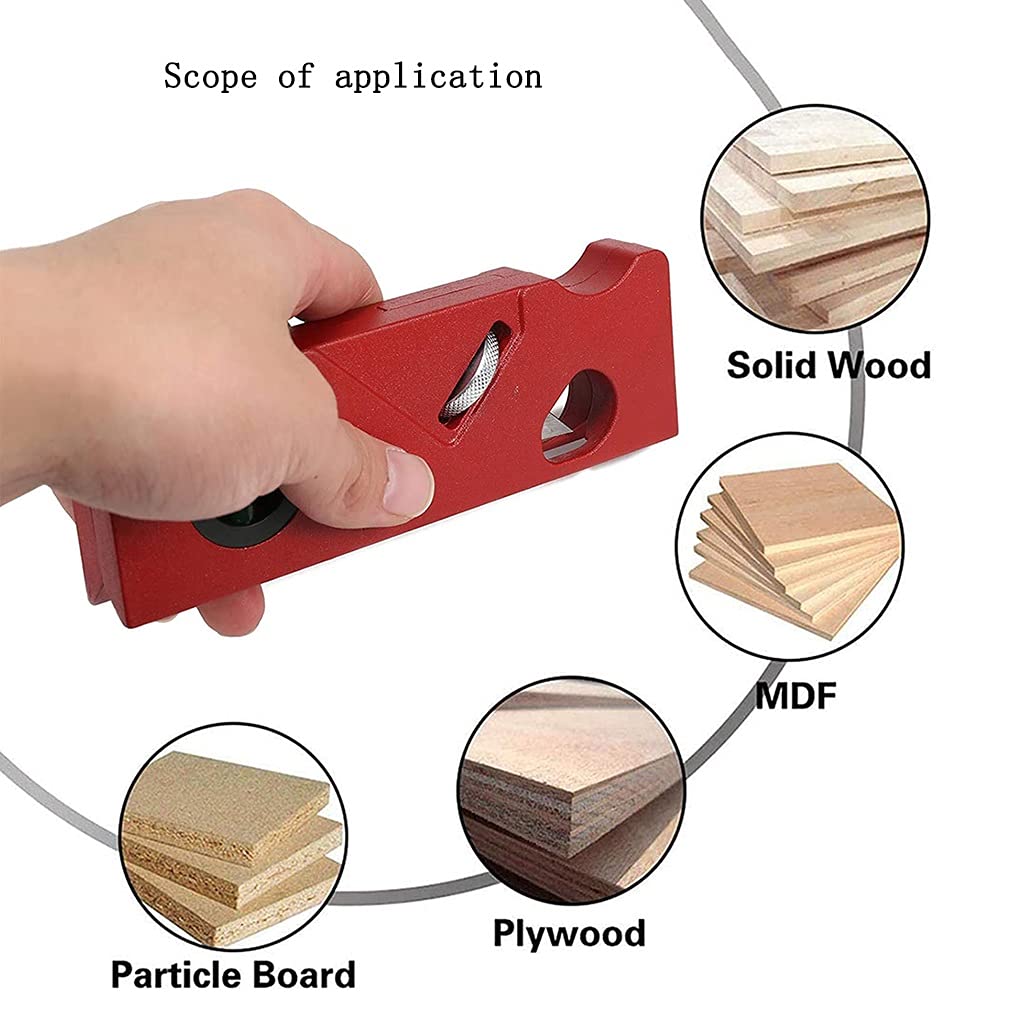 45-Degree Edge Chamfer Plane Hand Tool for Woodworking - Manual Beveling & Trimming Plane for Rounding Corners & Edges (Red) - Perfect for Carpentry, DIY Projects & Edge Finishing