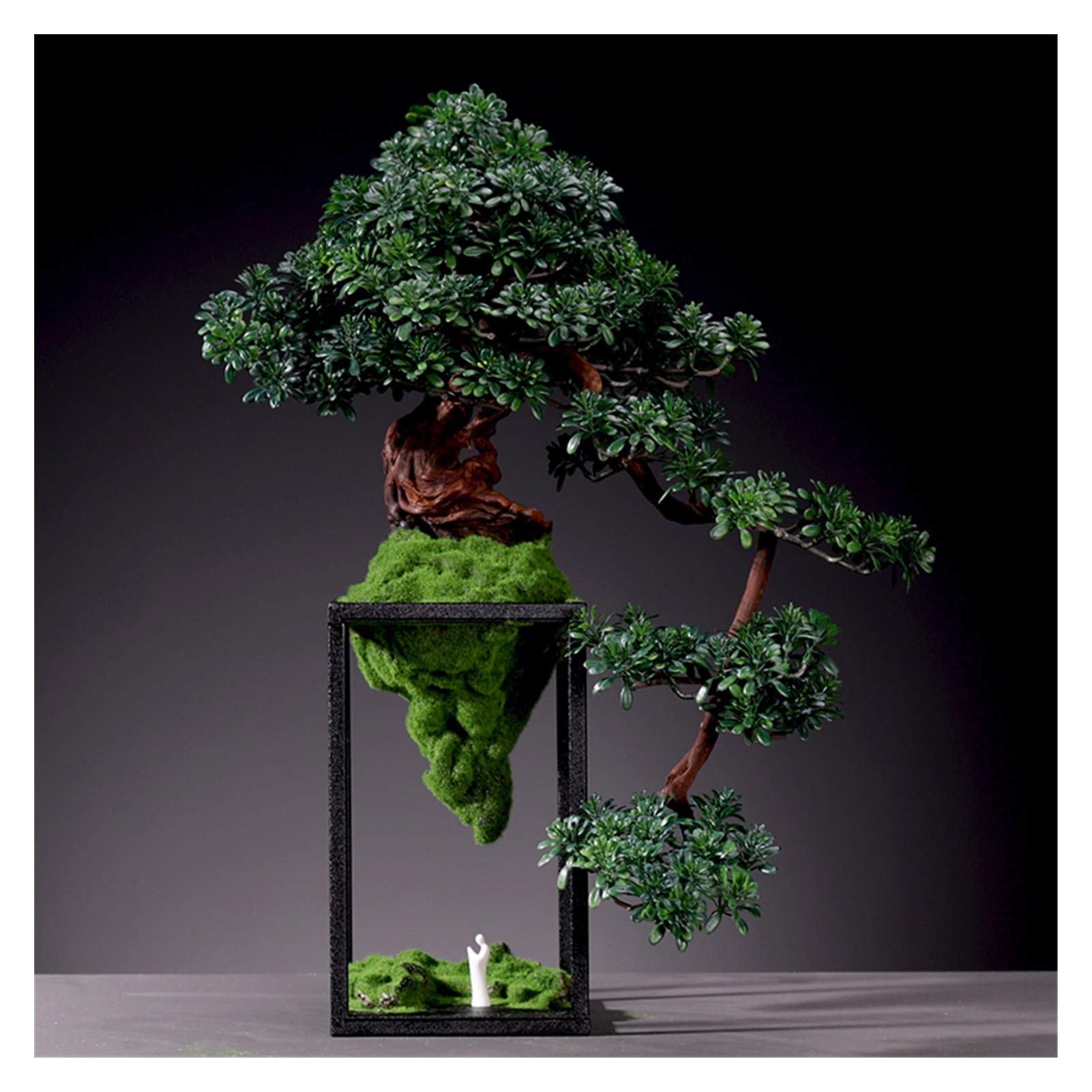 Artificial Bonsai Tree - Realistic Desktop Pine Bonsai for Home & Office Decor | Large Fake Green Plant in Pot for Living Room, Entrance, or Partition | Perfect Gift for Plant Lovers | Low-Maintenance Indoor Decoration for Zen Spaces & Workspaces