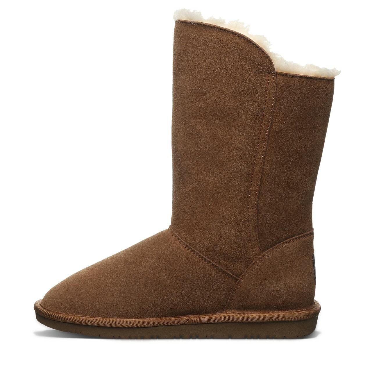 BEARPAW Women's Mabel Suede Slip-On Winter Boots - Comfortable & Warm Ankle Booties for Women | Multiple Colors | Casual Outfit, Snow Day, Winter Fashion