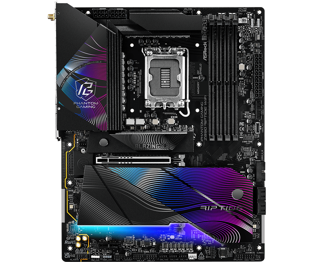 ASRock Z890 Riptide WiFi ATX Motherboard - Intel LGA 1851 Socket, DDR5 RAM Support, Dual Band WiFi 6, PCIe 5.0 - Perfect for Gaming PCs, Content Creation & High-Performance Workstations
