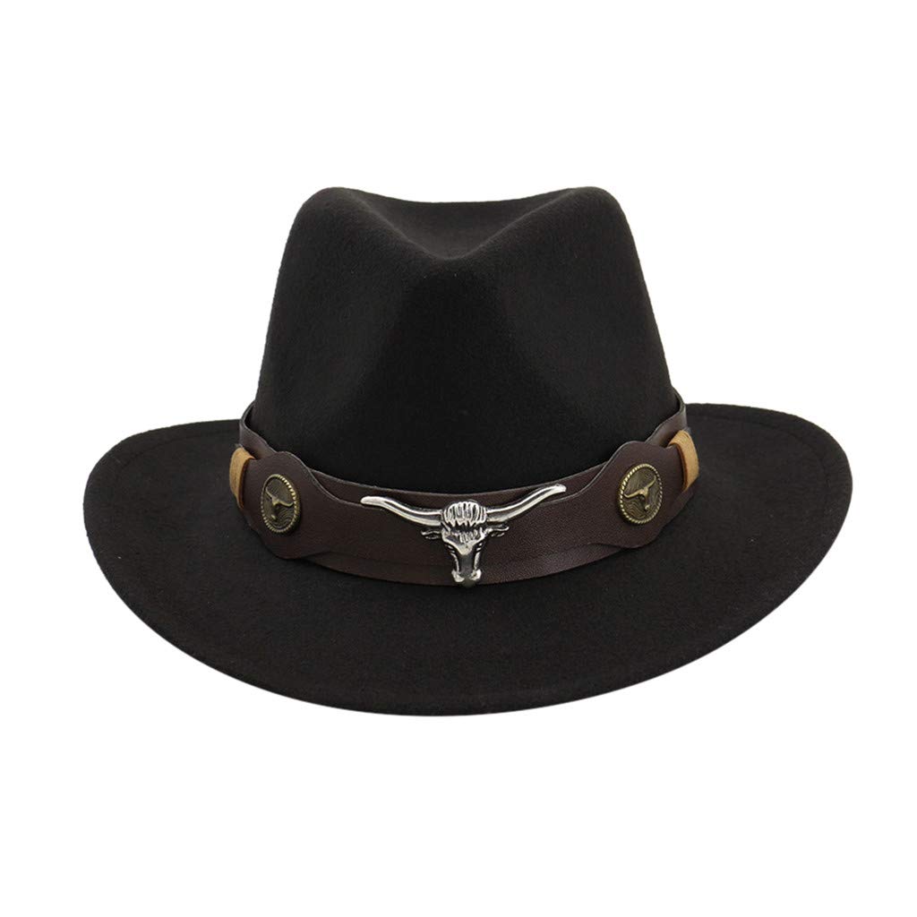 Vintage Wool Felt Cowboy Hat for Men - Wide Brim Western Style with Adjustable Chin Rope - Perfect for Rodeo, Country Music Festivals & Outdoor Adventures