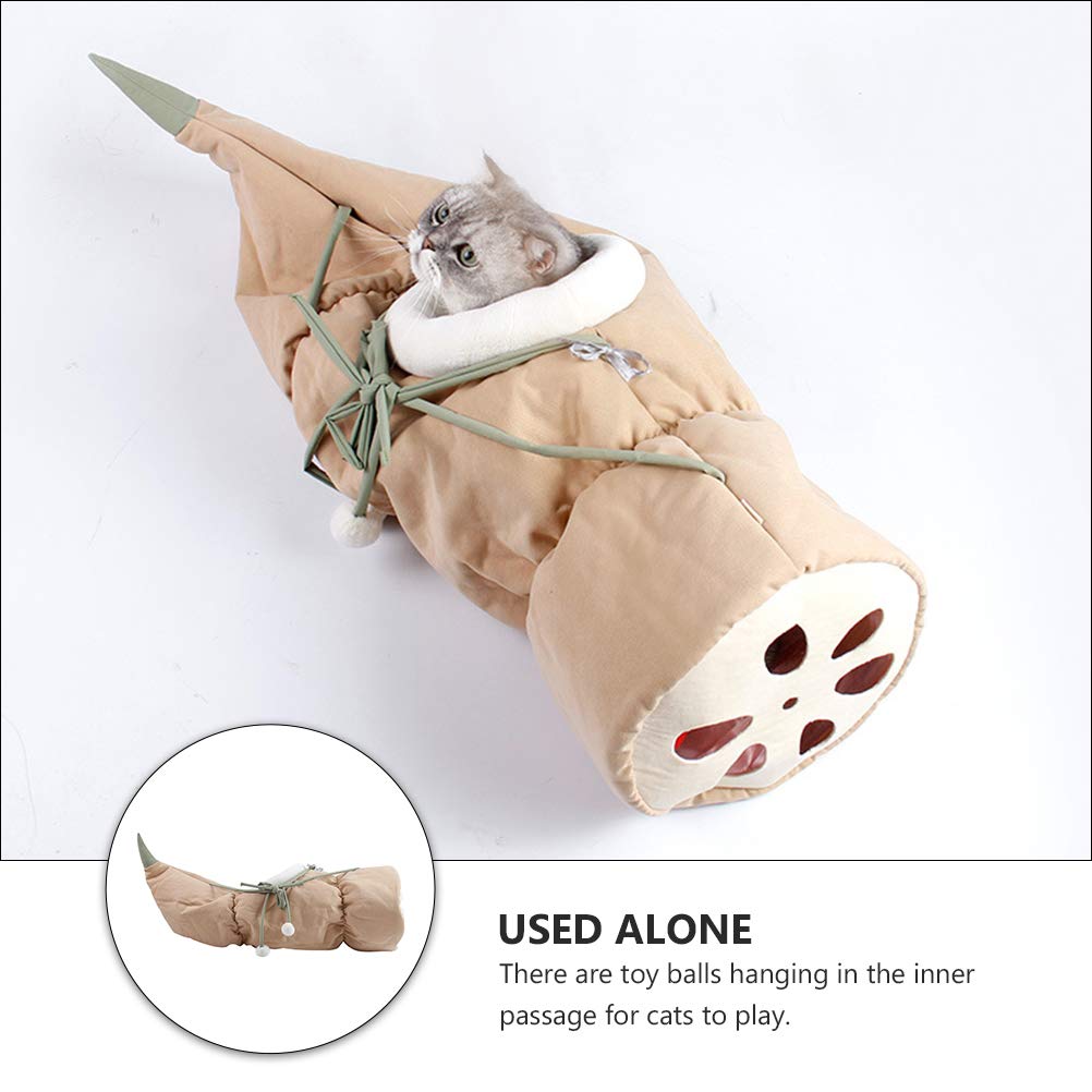 1 Pc Cat Folding Tunnel - Indoor/Outdoor Cat Toy Tent with Hammock & Cave for Kittens, Durable Polyester Cat Tube Bed - Perfect for Playtime, Napping & Hanging in Living Room or Garden