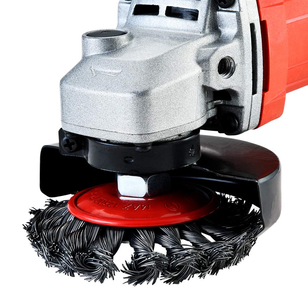 4 Inch Knotted Wire Wheel Brush for Angle Grinders - 5/8