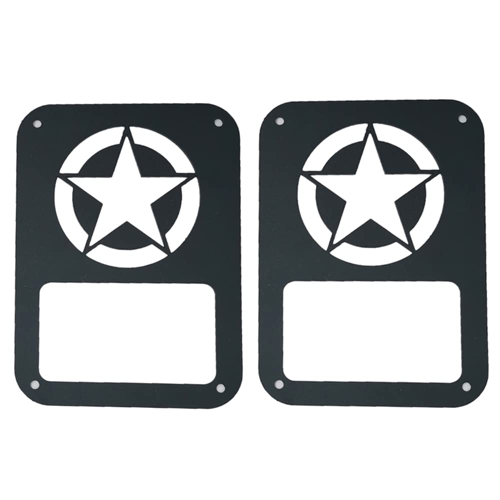 2-Pack Rear Tail Light Covers & Guards for 2007-2018 Jeep Wrangler JL JK - Durable Star Design Accessories for Off-Road Protection & Style Upgrade