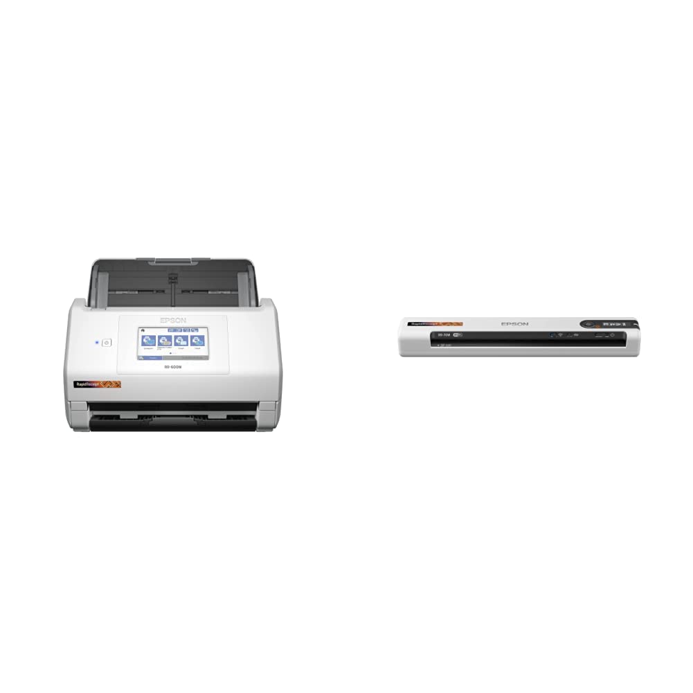 Epson RR-600W Wireless Desktop Color Duplex Receipt & Document Scanner with RR-70W Mobile Scanner Bundle - Fast Scanning for Home Office, Small Business & Tax Receipt Organization