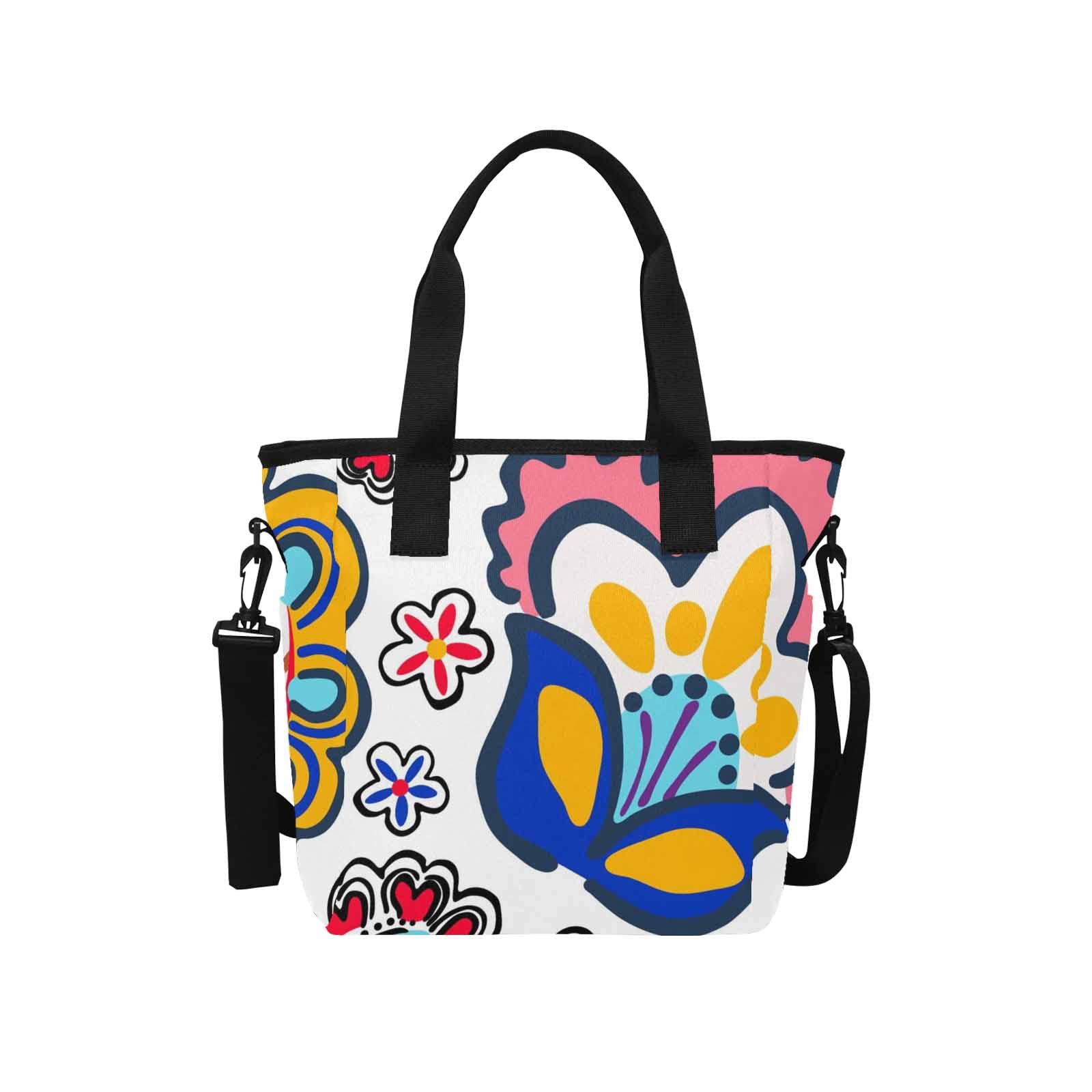 **InterestPrint Colorful Floral Paisley Women's Shoulder Bag - Adjustable Strap, Lightweight & Stylish Crossbody Purse for Casual Outings, Travel & Shopping**