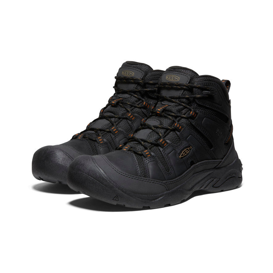 Men's Circadia Mid WP Waterproof Hiking Boots - Black/Curry for Outdoor Trekking & Trail Running