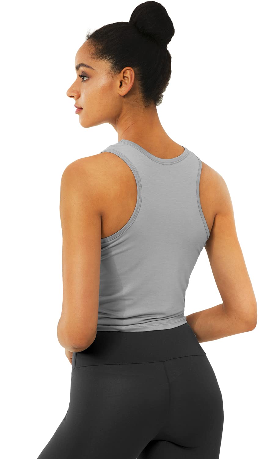 Sanutch Women's Cropped Workout Tank Top - Athletic Twist Front Design, Loose Fit Yoga Crop Top for Gym & Fitness | Perfect for Running, Yoga & Summer Workouts