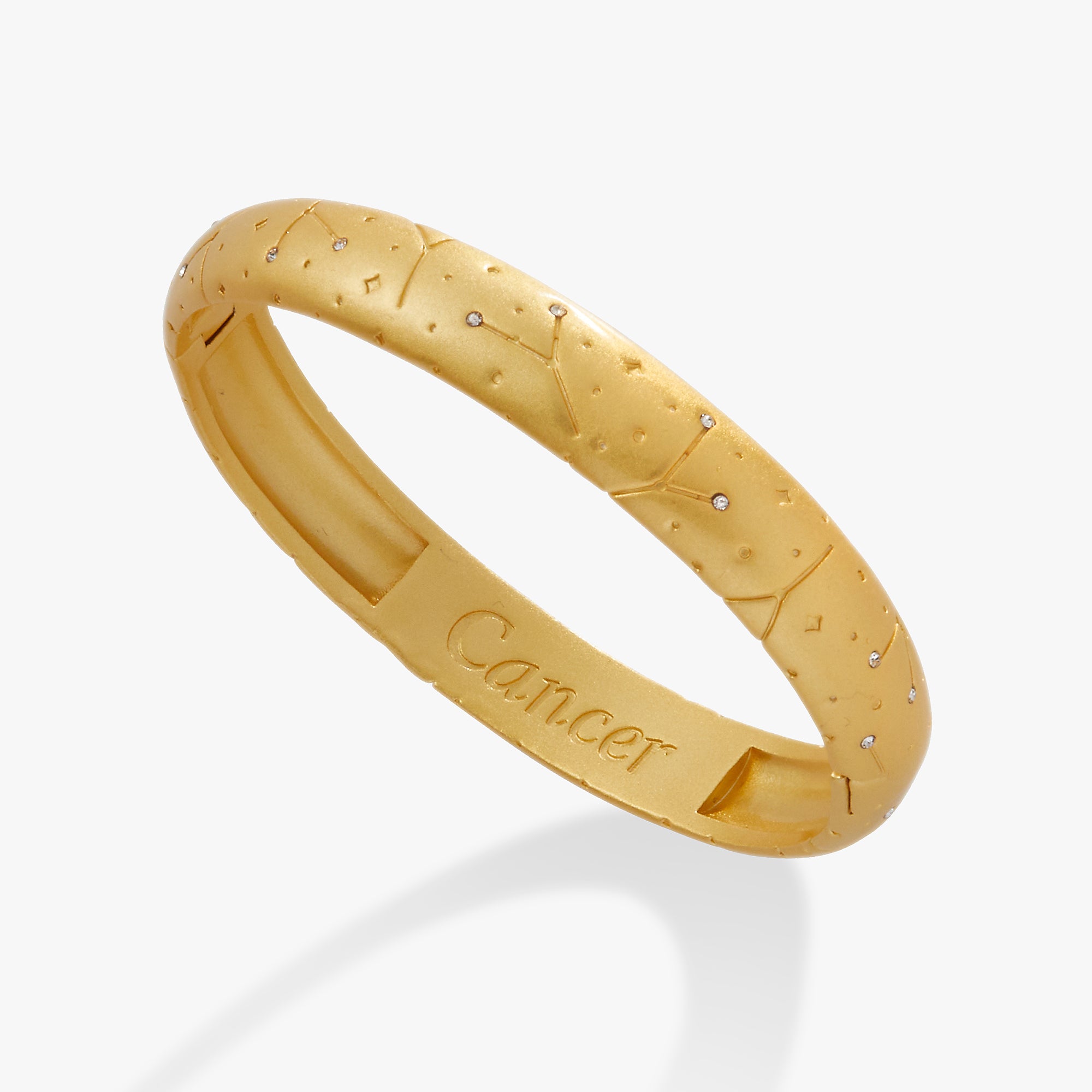 Cancer Zodiac Hinge Bangle - Sterling Silver Zodiac Sign Bracelet for Women - Perfect for Birthdays, Gifts & Astrology Lovers