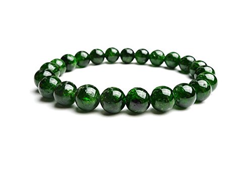 8mm Genuine Chrome Diopside Bracelet - Natural Grade Gemstone Jewelry for Men & Women - Perfect Christmas Gift for Her - Elegant for Weddings, Parties & Daily Wear