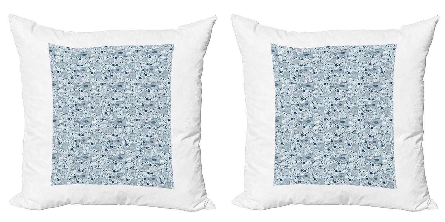 Ambesonne Blue Throw Pillow Covers Pack of 2 - 20