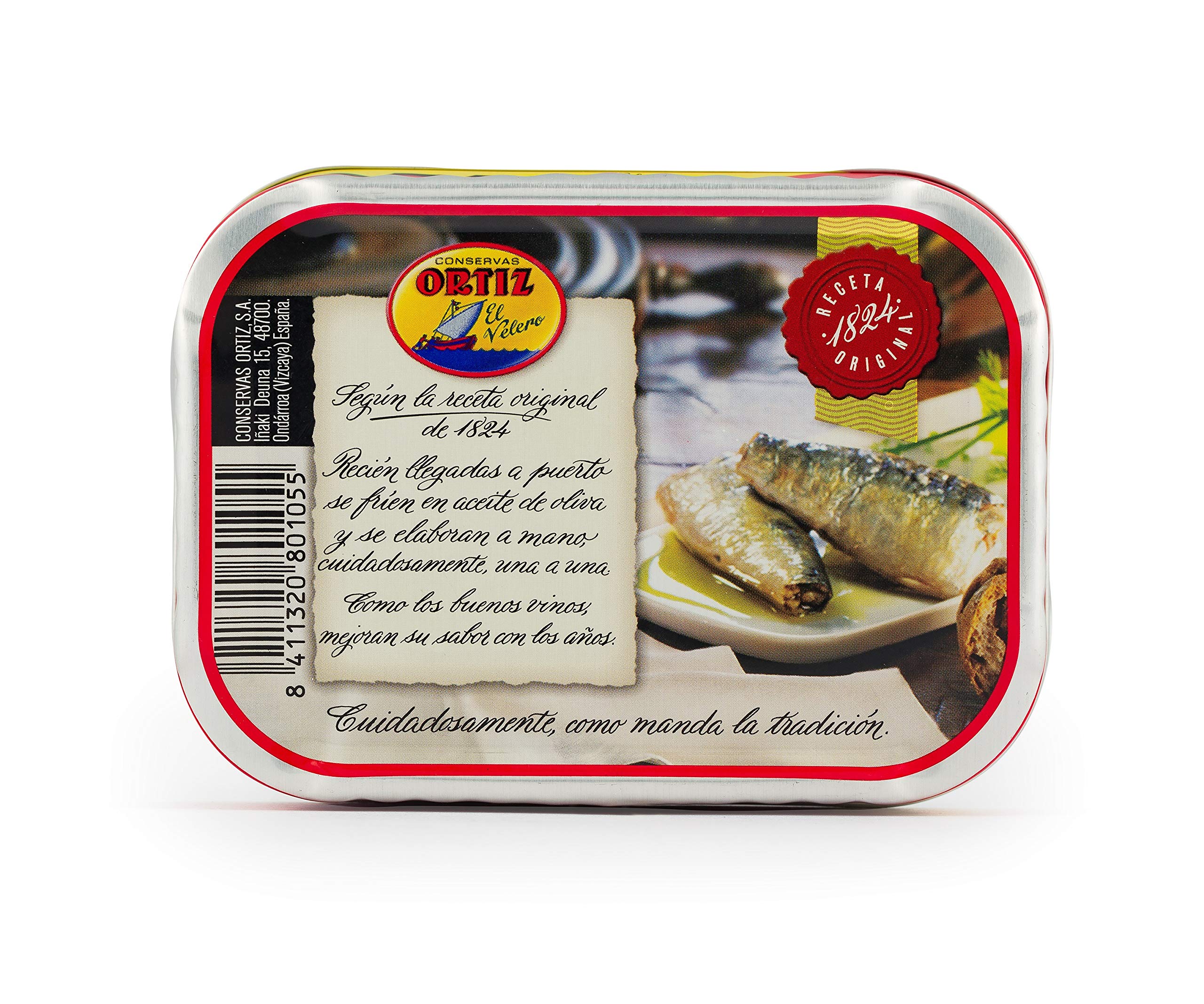 Premium Ortiz Sardines A la Antiqua 'Old Style' - Wild Caught in Spain, Hand-Packed in Extra Virgin Olive Oil - Moist & Tender Canned Fish for Salads, Sandwiches & Toast - 4.9oz Can (Pack of 2) - Perfect for Picnics, Quick Lunches & Gourmet Appetizers