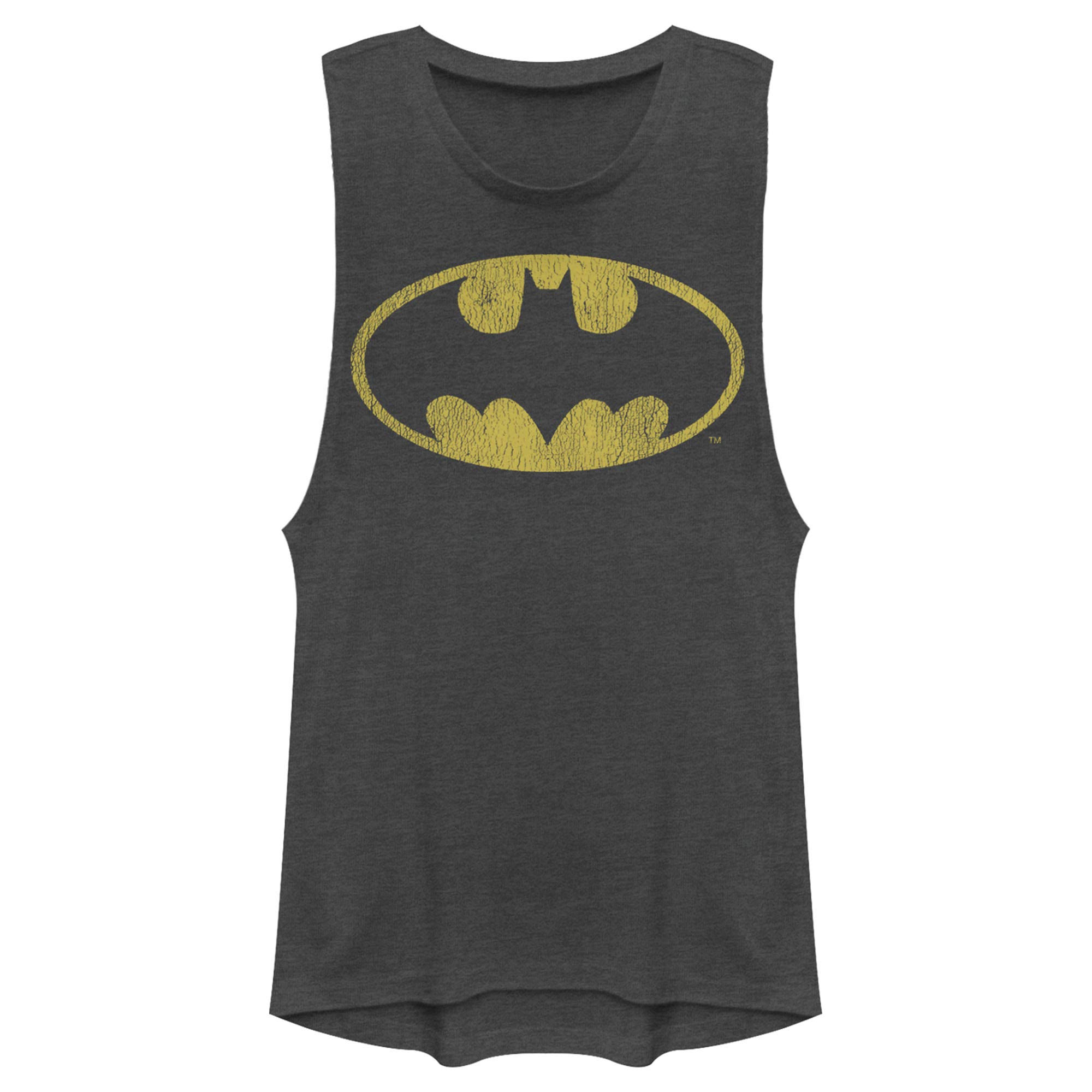 Batman Women's Muscle Tank - Yellow Bat Design for Gym & Casual Wear