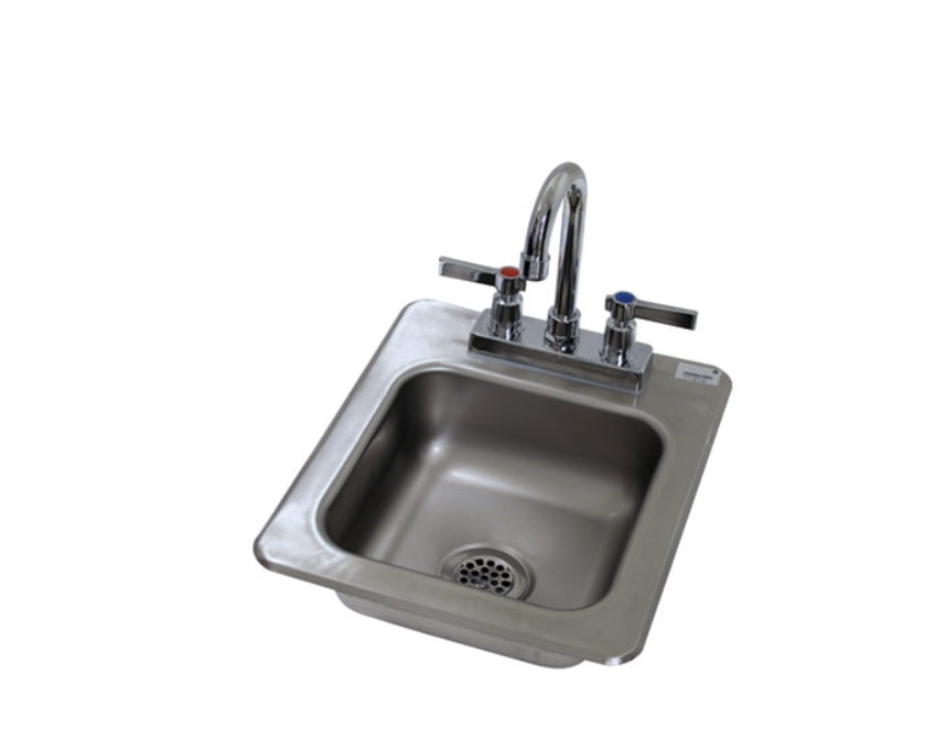 Advance Tabco 9x9x5 Drop-In Bar Sink with Gooseneck Faucet - Commercial Hand Wash Station for Restaurants, Bars & Kitchens