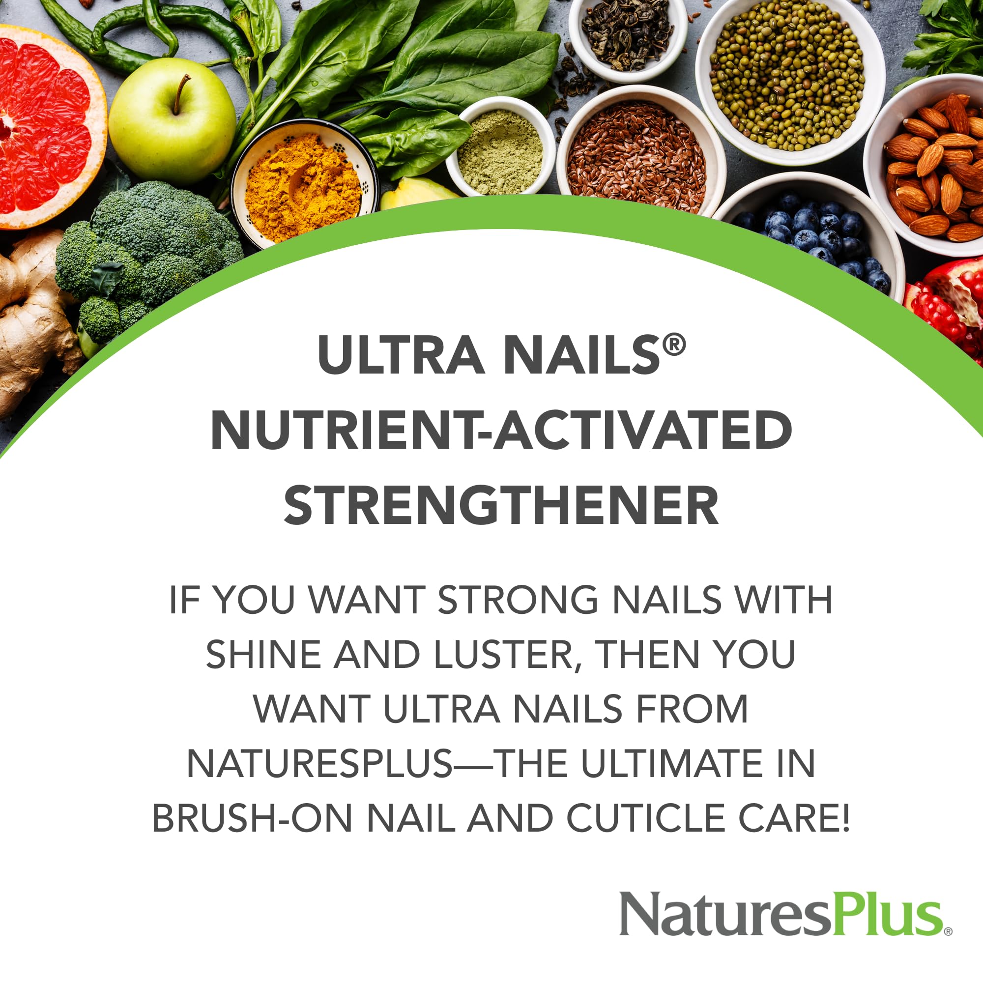 NaturesPlus Ultra Nails Nutrient-Activated Strengthener - 0.25 fl oz | Natural Nail & Cuticle Strengthener with Aloe, Calendula, Vitamins & Protein | Formaldehyde-Free, Vegan Formula | Perfect for Brittle Nails & Healthy Nail Care Routine