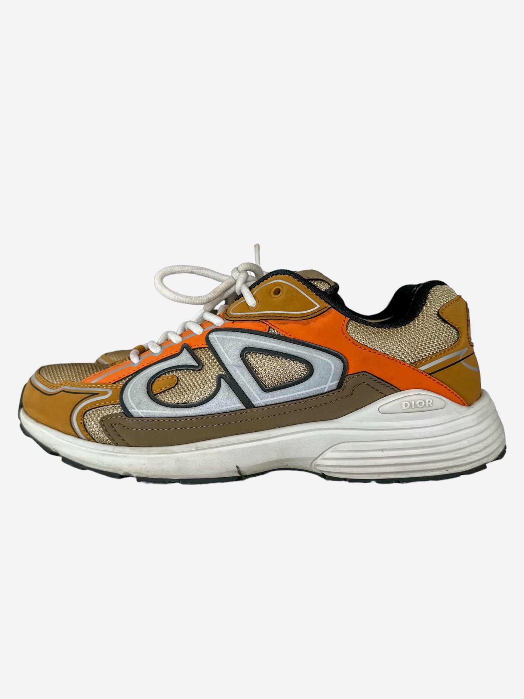 Dior B30 Sneakers for Men & Women - Brown & Orange Casual Shoes | Comfortable & Stylish for Everyday Wear, Travel & Street Fashion