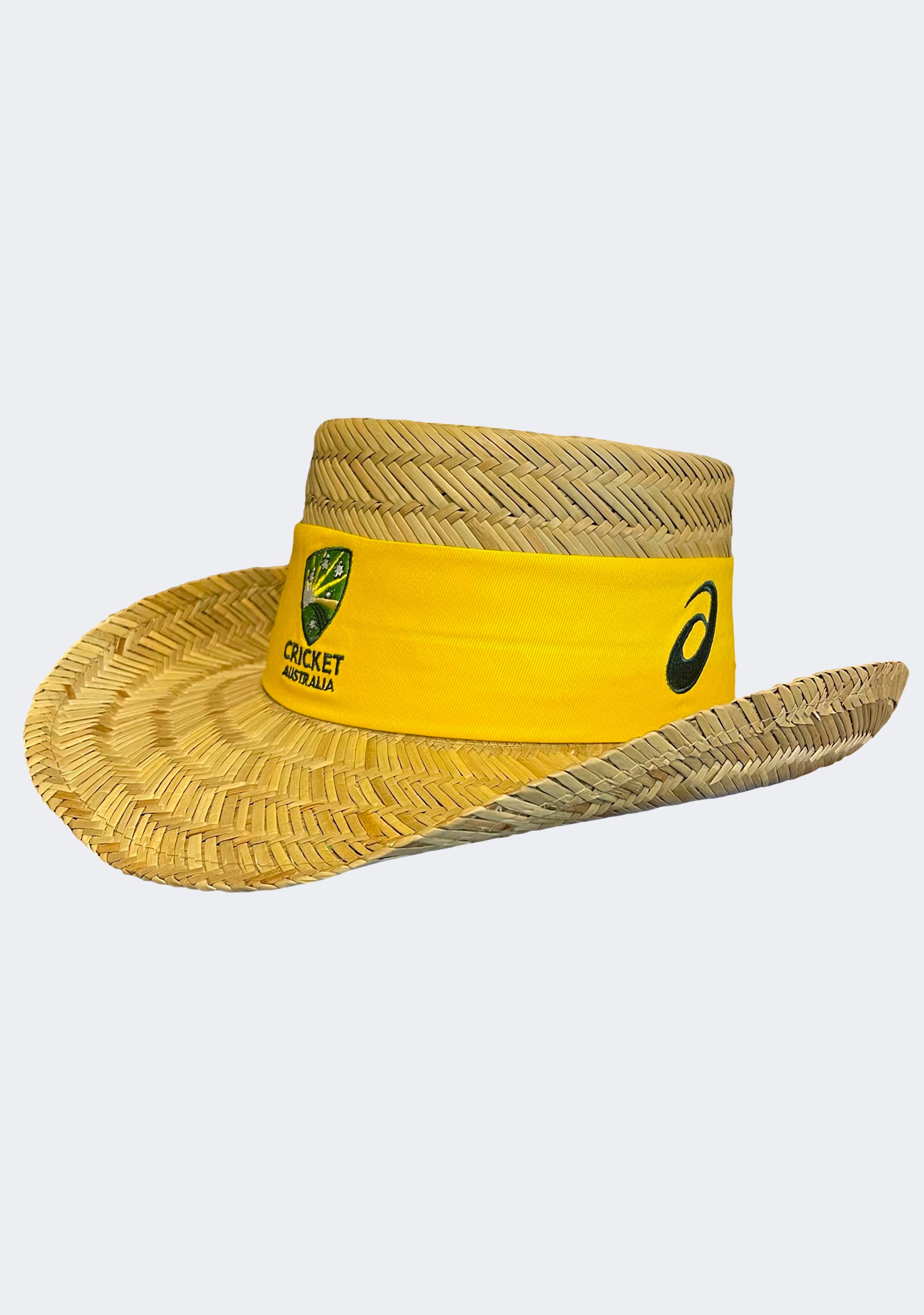 ASICS Cricket Australia Straw Hat - Lightweight & Breathable Sun Protection for Outdoor Sports, Beach, and Summer Activities