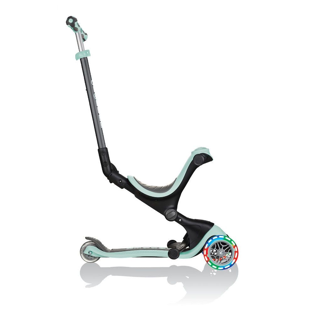 Globber Go Up Deluxe LED Lights Scooter for Kids - Adjustable Height, Foldable Design - Perfect for Commuting, School, and Outdoor Fun