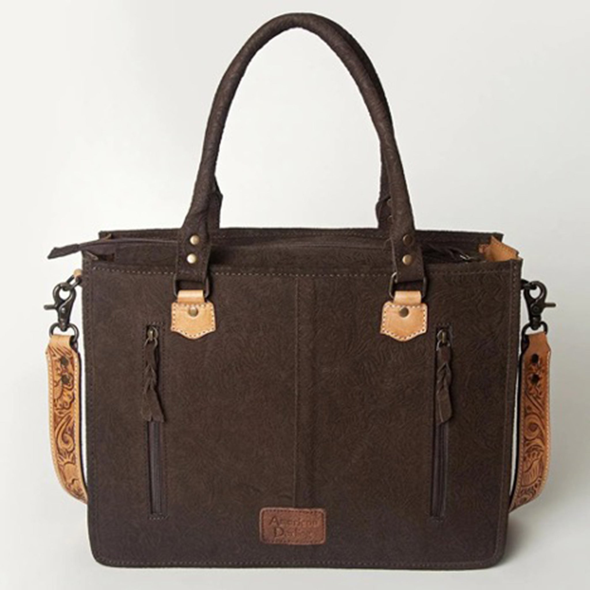 American Darling Conceal Carry Tooled Leather Purse for Women - Handmade Genuine Leather Concealed Carry Handbag with Shoulder Strap - Perfect for Everyday Use, Travel & Self Defense