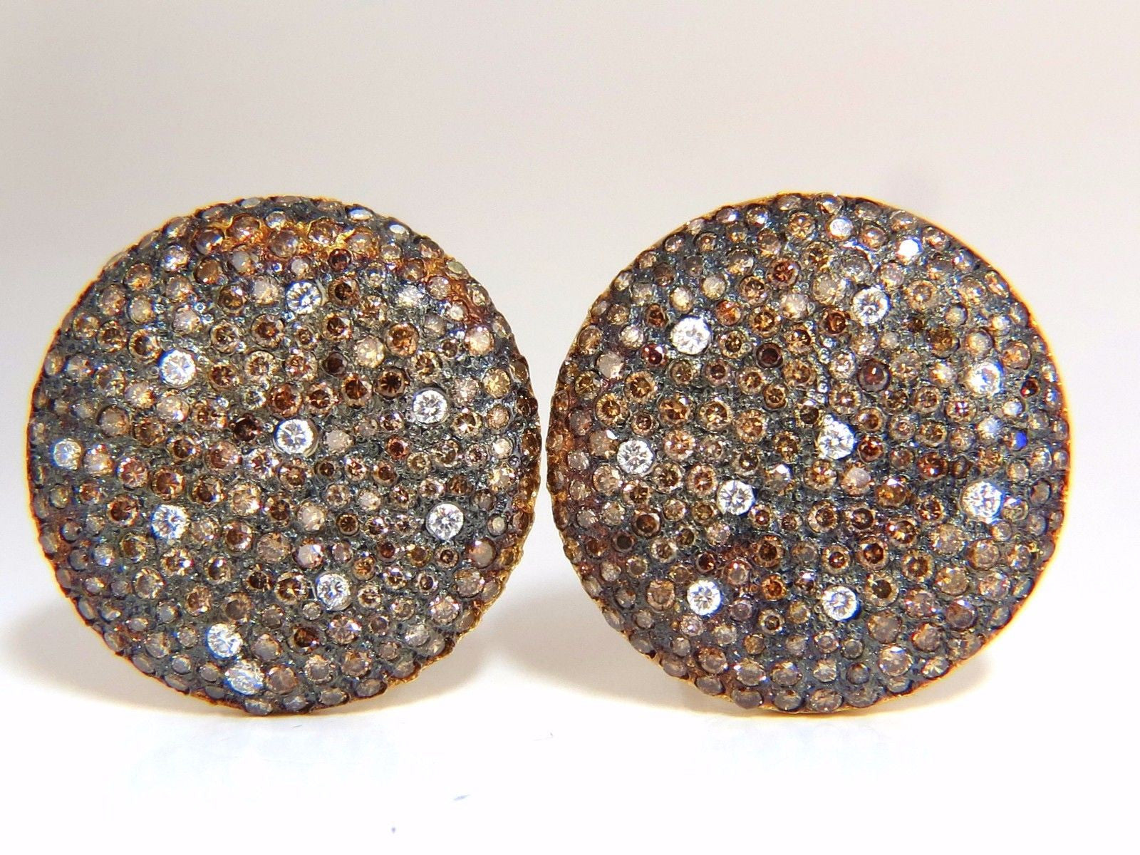 6.00ct Natural Fancy Color Diamond Bead Set Earrings in 18K Gold - Perfect for Weddings, Parties & Special Occasions