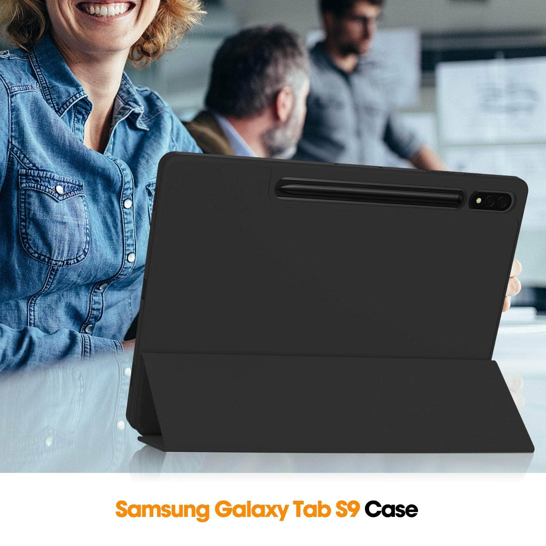 Samsung Galaxy Tab S9 Ultra Smart Case with Built-in S Pen Holder - Perfect for Work, Study & Entertainment