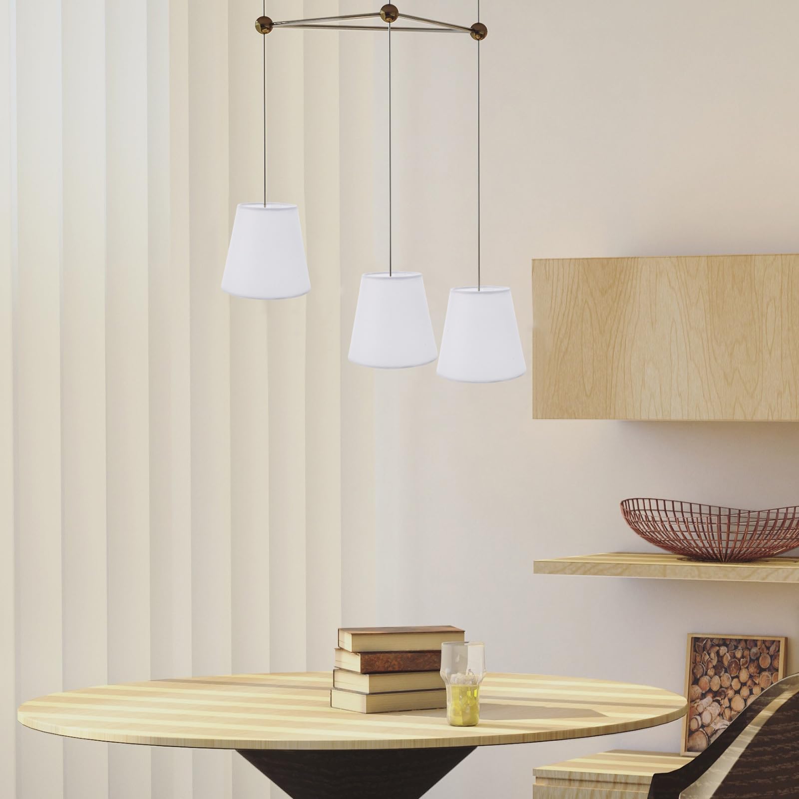 Clip On Lampshade - Adjustable Barrel Fabric Lamp Shade for Table Light Fixtures & Bulbs - Perfect for Bedside, Living Room, and Office Decor
