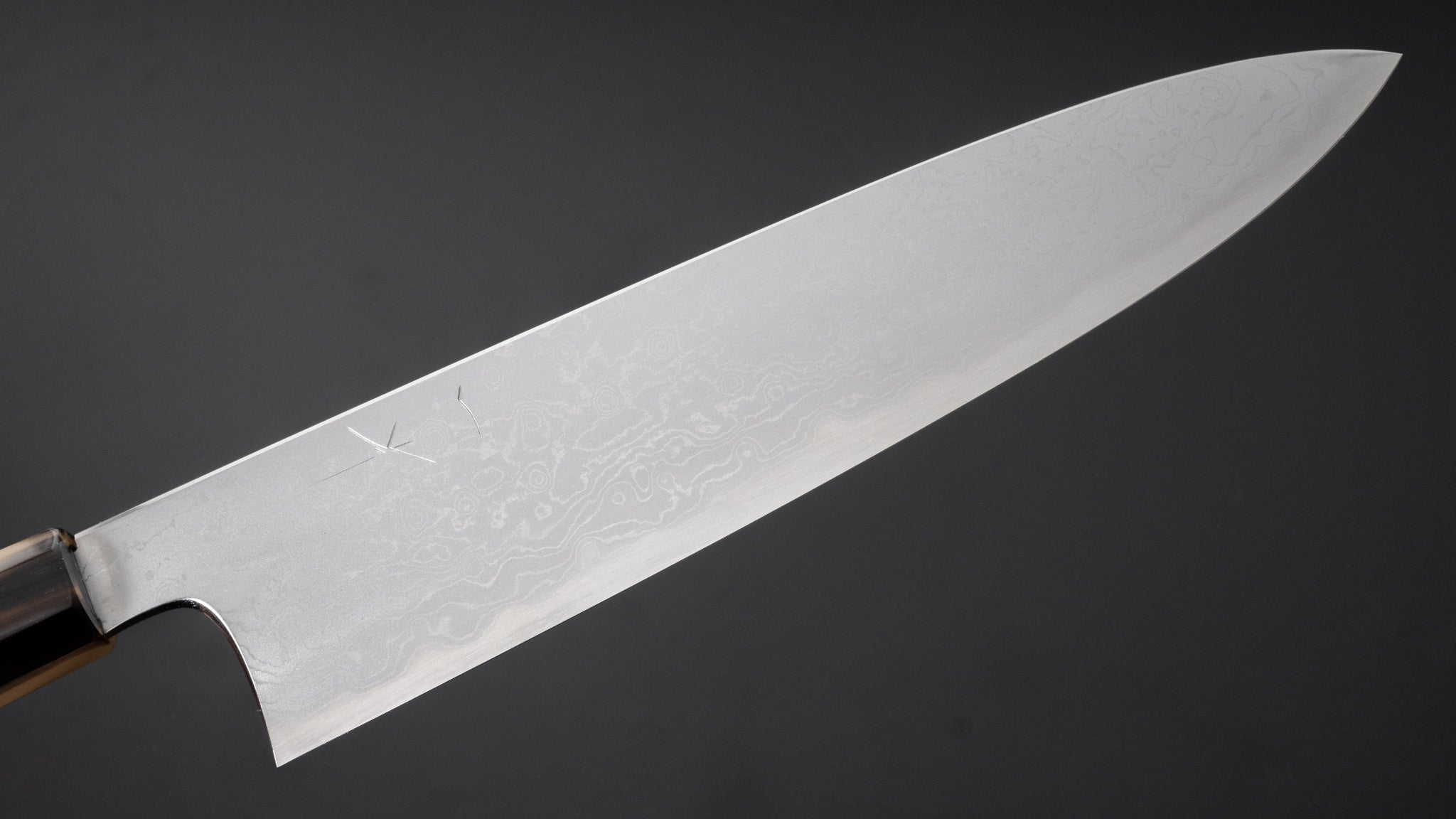 Hitohira Togashi White #1 Damascus Gyuto 240mm Japanese Chef Knife with Ebony Handle - Premium Kitchen Knife for Professional Chefs & Home Cooking