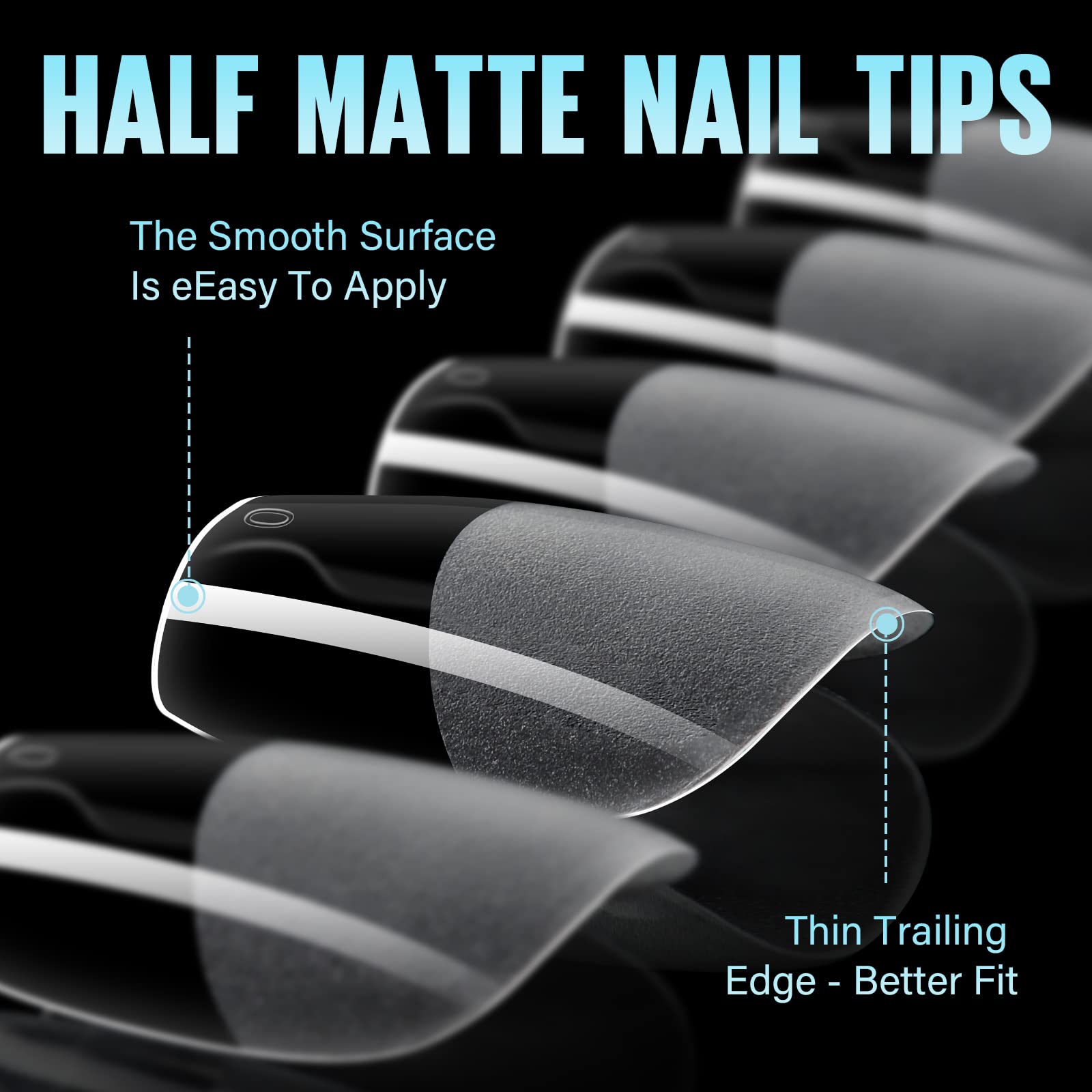 TOMICCA 360Pcs Extra Short Coffin Nail Tips - Soft Acrylic Full Cover Gel Nails for Nail Extension, 15 Sizes Pre-Shaped Half Matte Fake Nails for Beginners DIY & Salon Use - Perfect for Home Manicures, Nail Art & Professional Nail Extensions