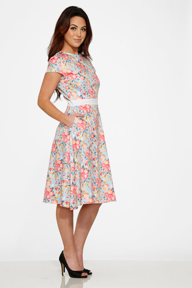 Sweet Hibiscus Swing Dress - Flowy Floral Summer Dress for Women | Perfect for Beach Vacations, Date Nights & Outdoor Parties