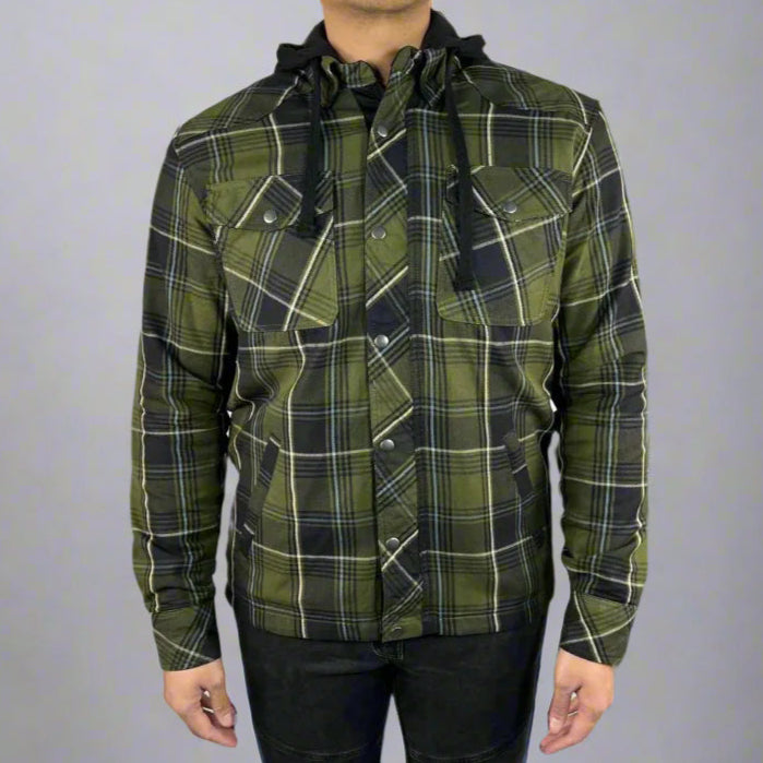 Men’s Tactical Armored Shirt with Detachable Hoodie - Lightweight Protective Gear for Outdoor Activities, Airsoft & Motorcycle Riding