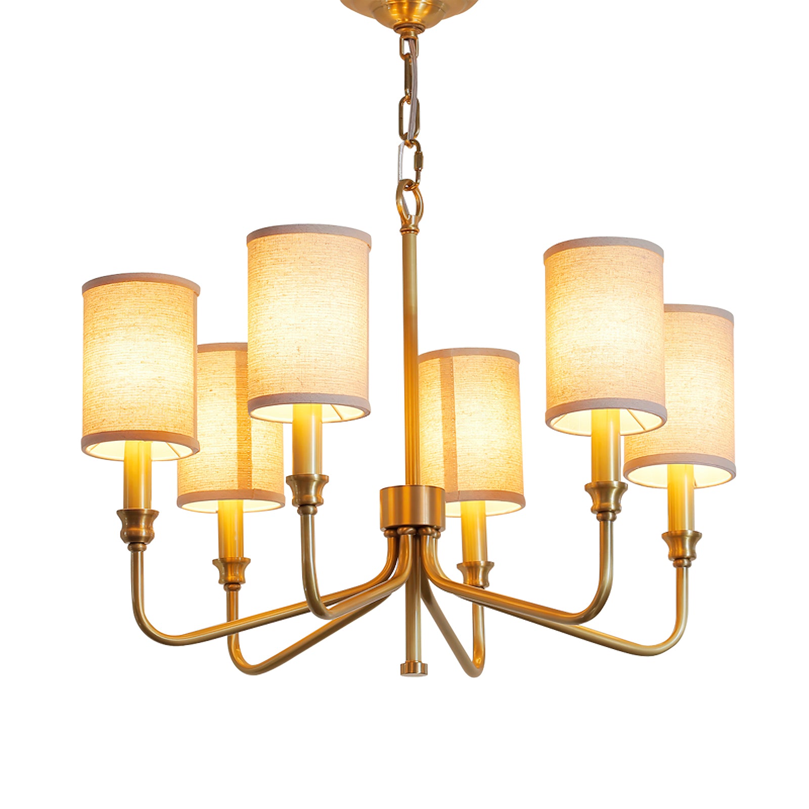 Modern Cylinder Fabric Chandelier - Elegant Ceiling Light Fixture for Living Room, Bedroom & Dining Room - Perfect for Home Decor & Interior Design