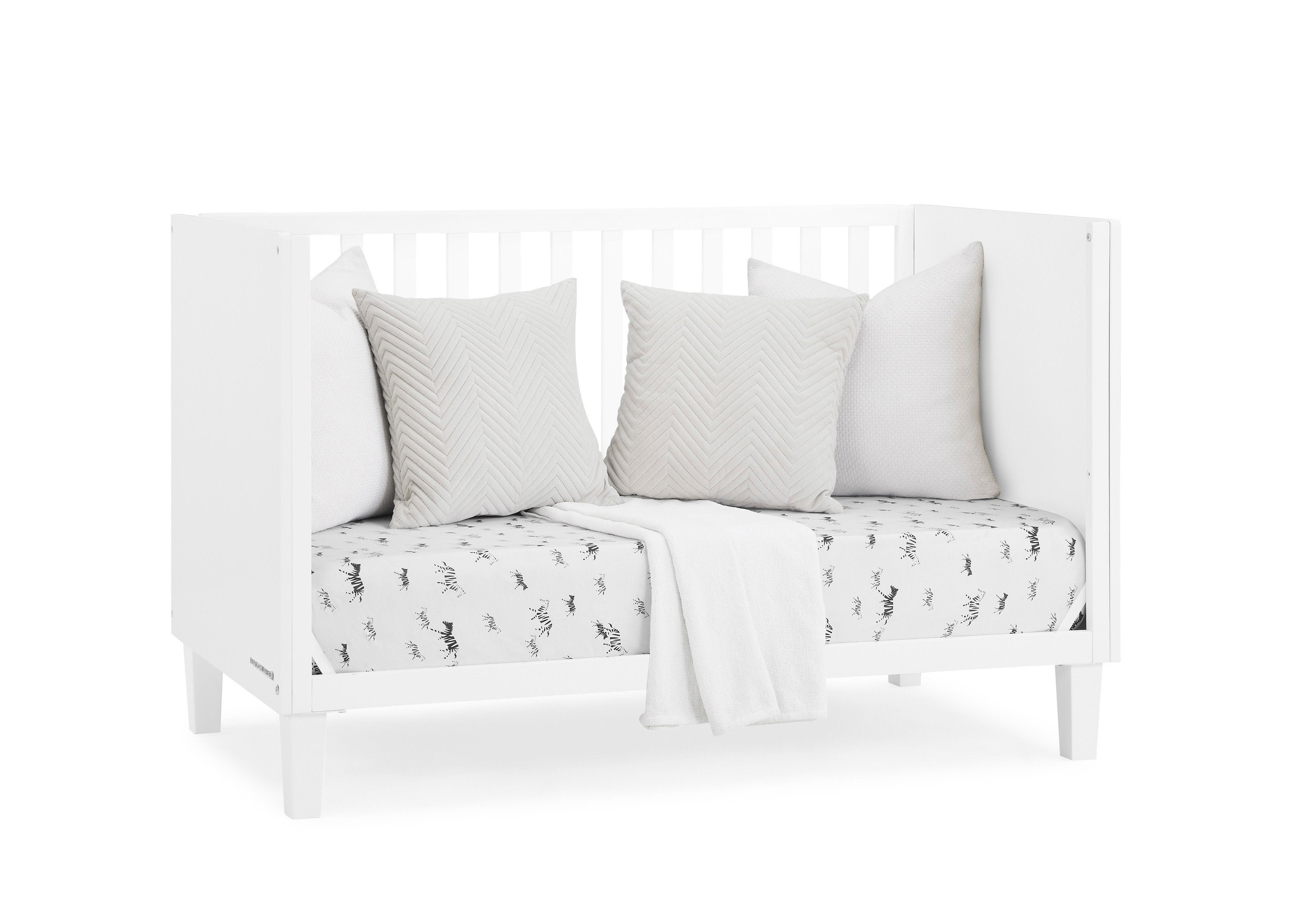 Sonny 4-in-1 Convertible Baby Crib - Toddler Bed, Daybed & Full-Size Bed - Safe Nursery Furniture for Boys & Girls - Perfect for Bedrooms, Daycare & Guest Rooms